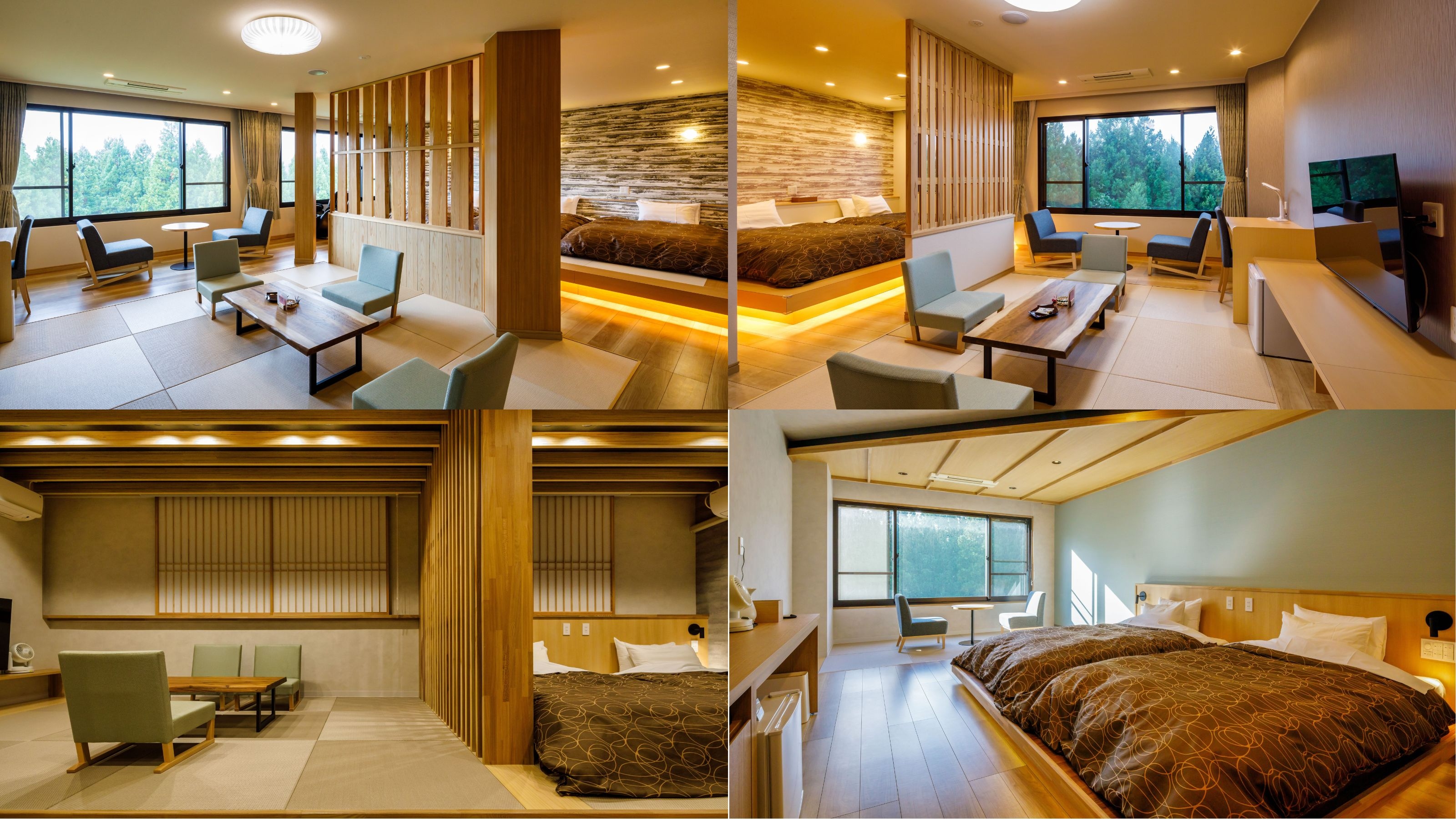 Different styles of Japanese and Western rooms
