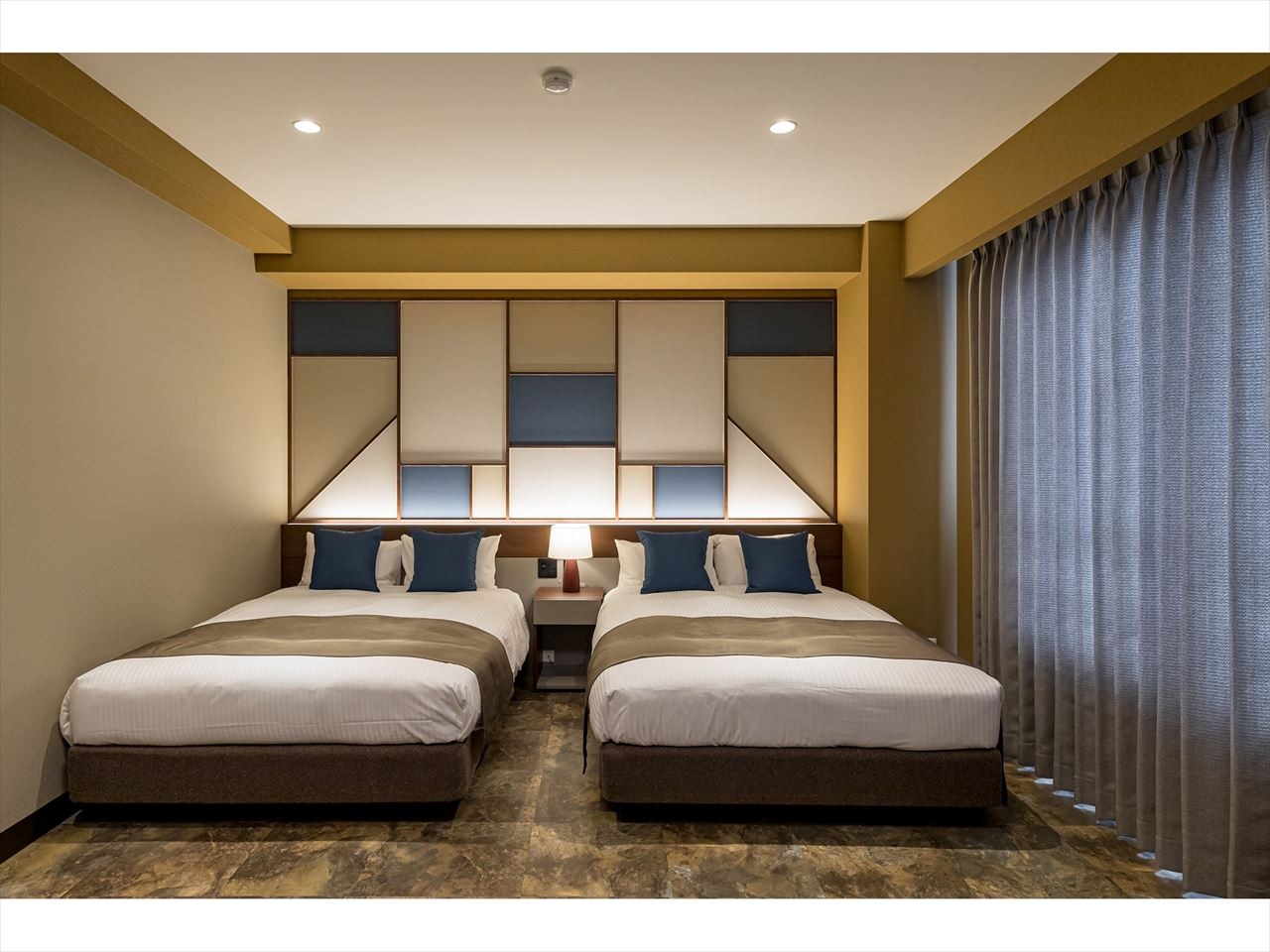 Enjoy the premium twin 50-inch large TV and large, scenic windows.