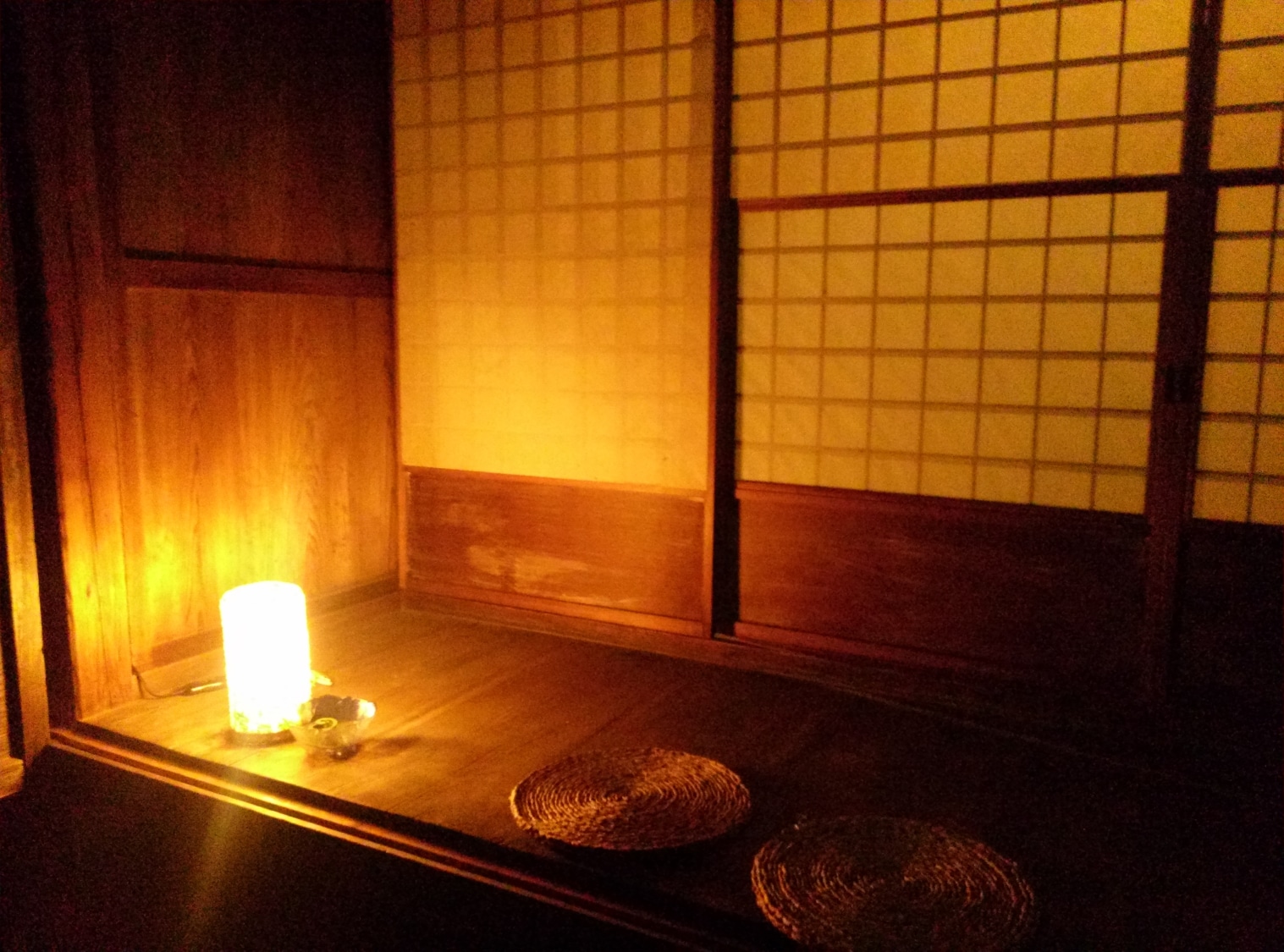 Inside the building.