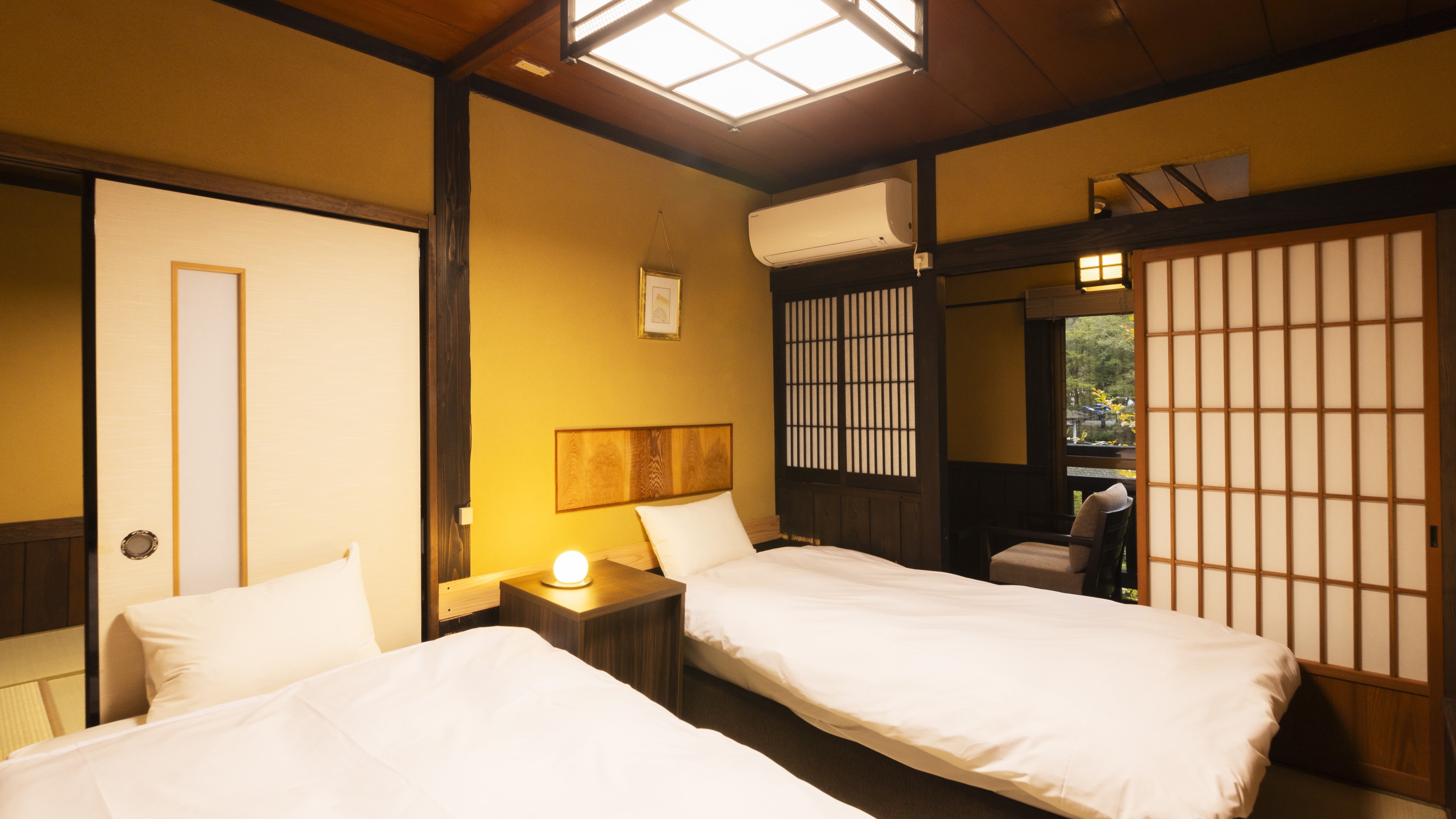 Two adjacent Japanese-style rooms