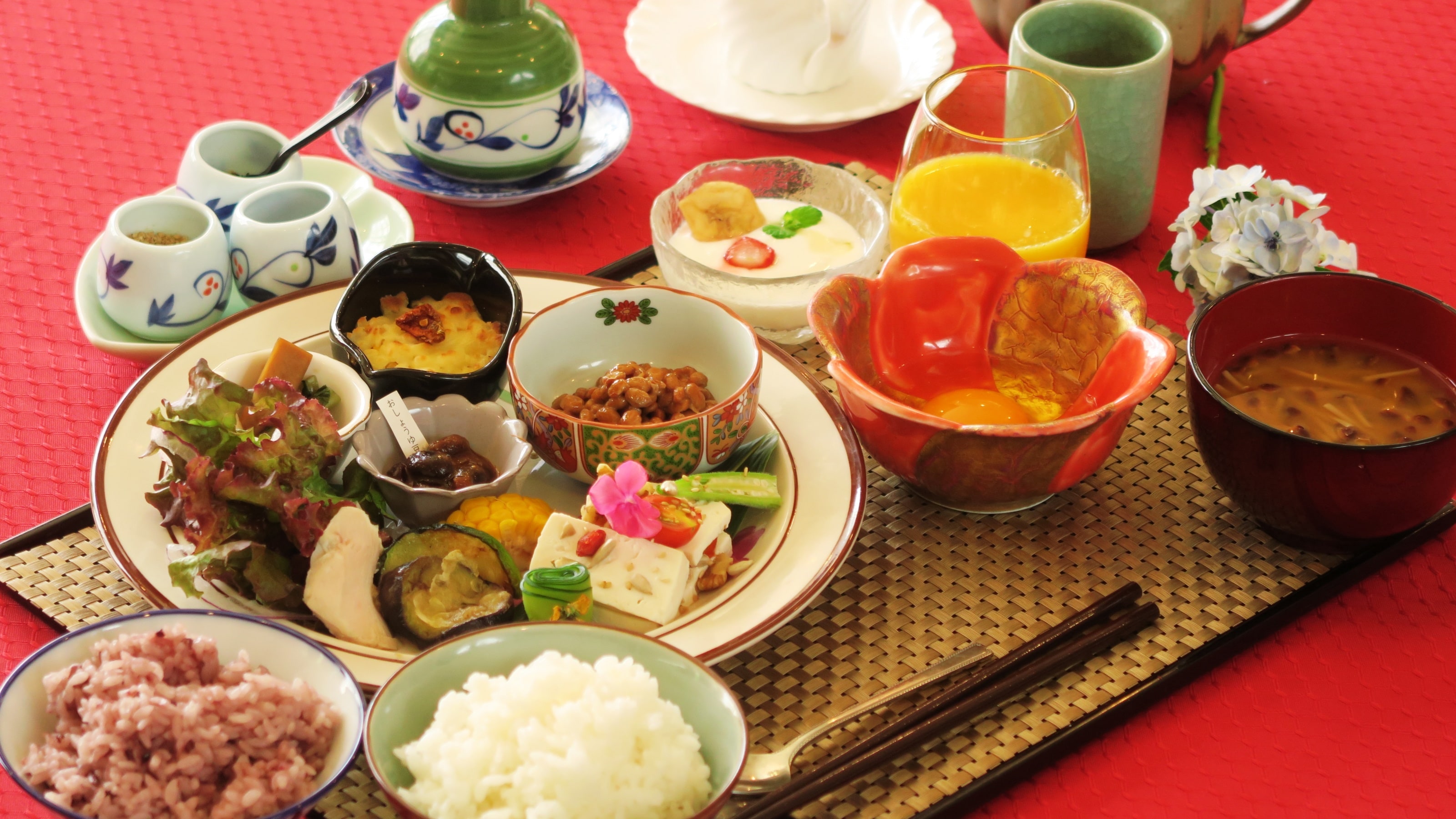 ● [Breakfast] Garden Azumino's proud breakfast set A, made with ingredients from Shinshu