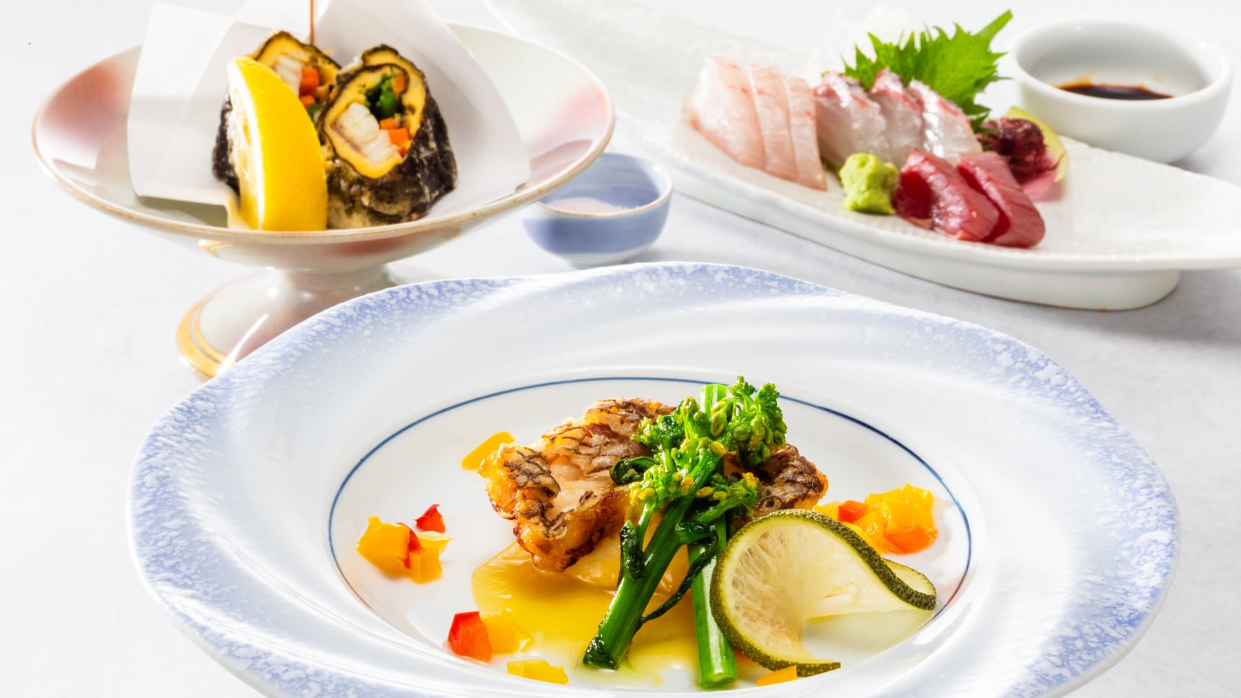 烤时令鱼、当地蔬菜、柚子吉吉