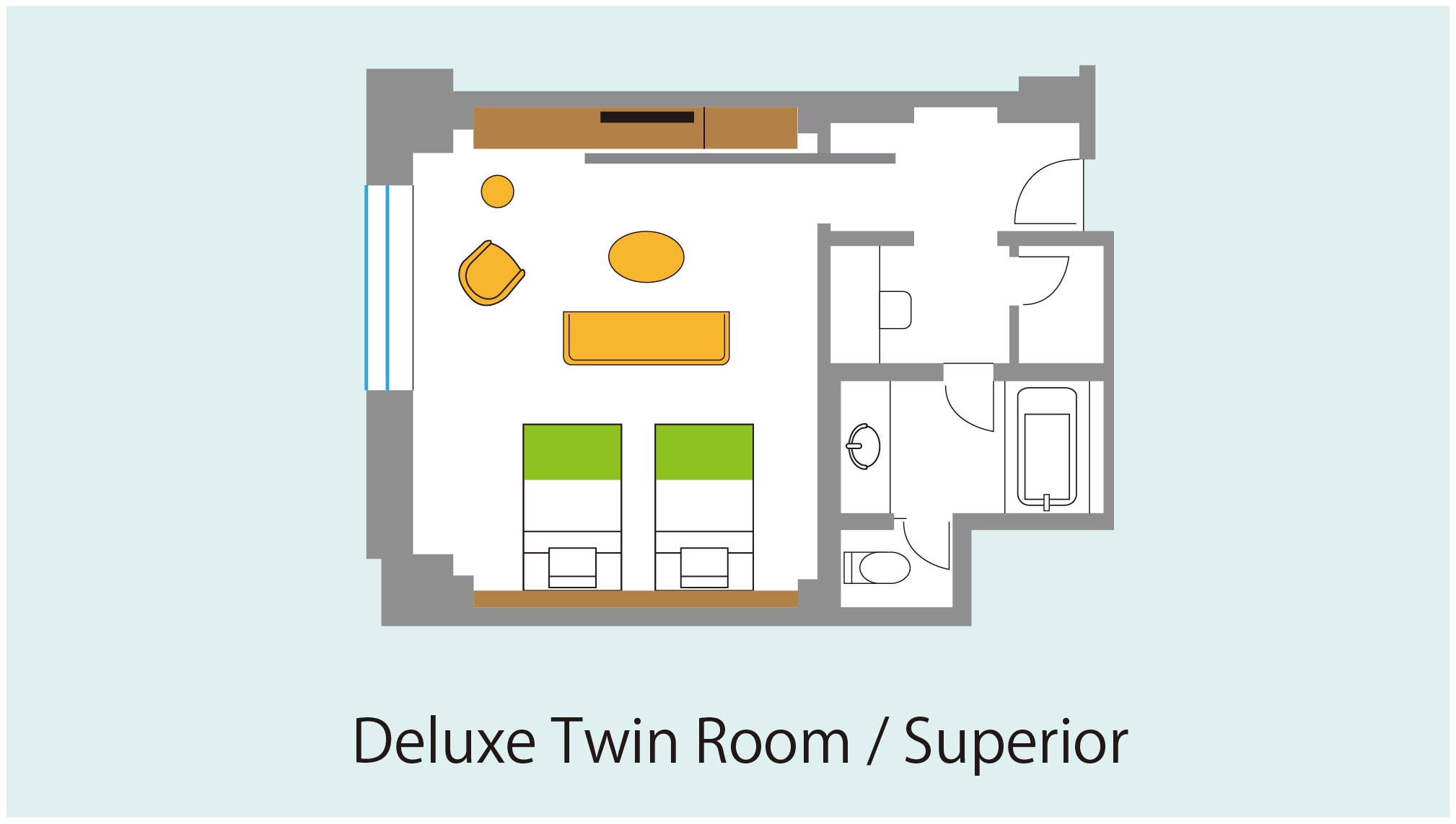[15th-25th floors/superior floor] 53 square meters deluxe twin
