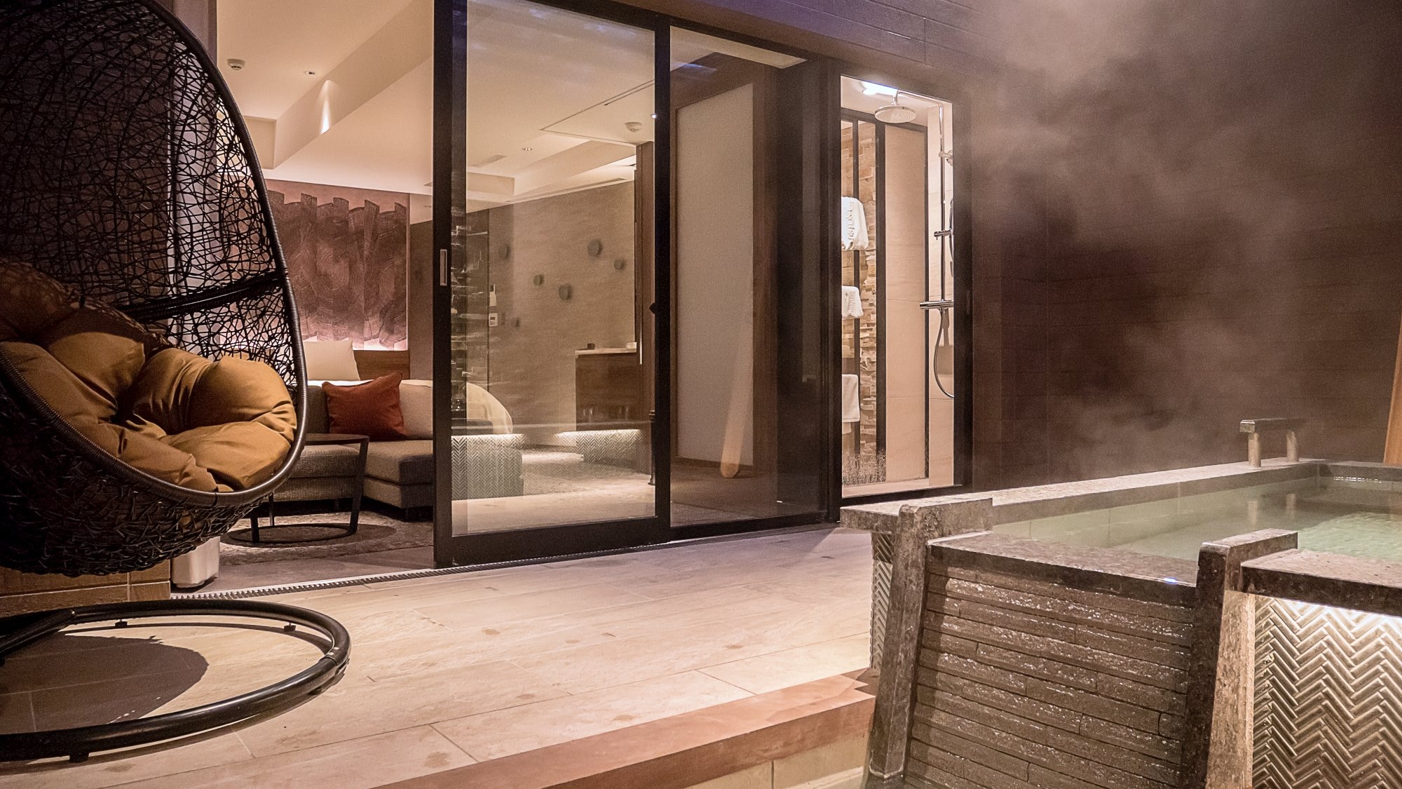 Twin with terrace open-air bath