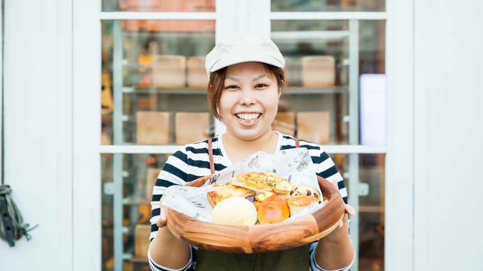 Breakfast is freshly baked bread from a bakery in your neighborhood