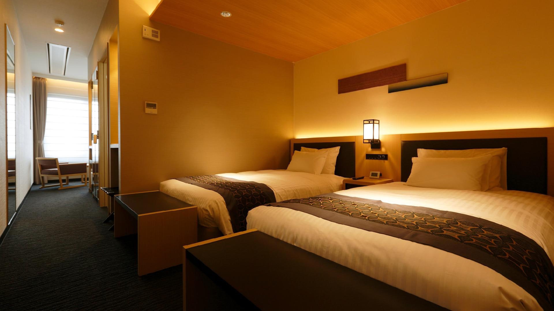 Kamar bergaya Barat dengan ukuran 32㎡ dan bergaya Jepang modern. Standar terpisah dengan ruang tamu dan kamar tidur terpisah.
