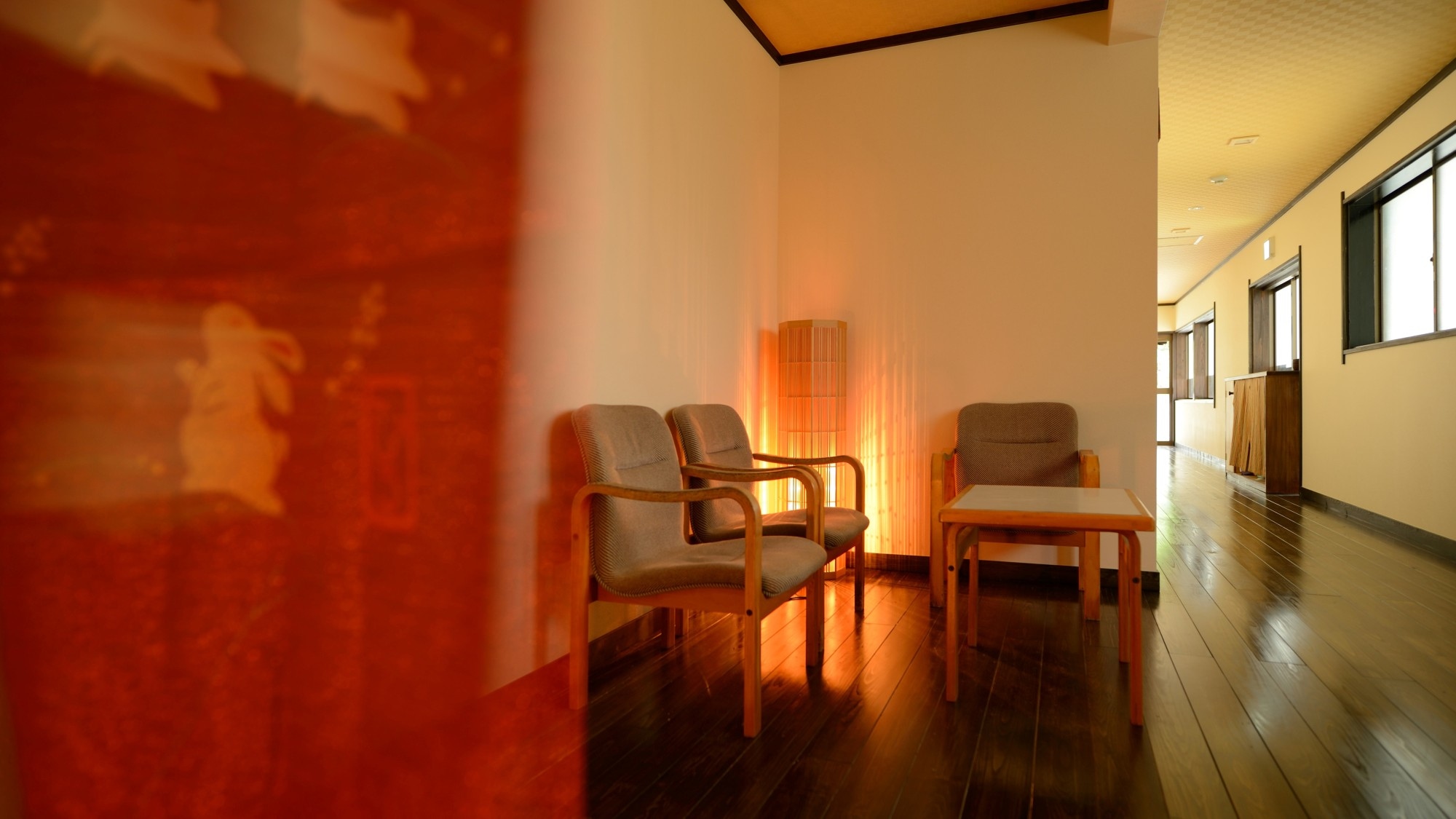 Hallway leading to renovated rooms