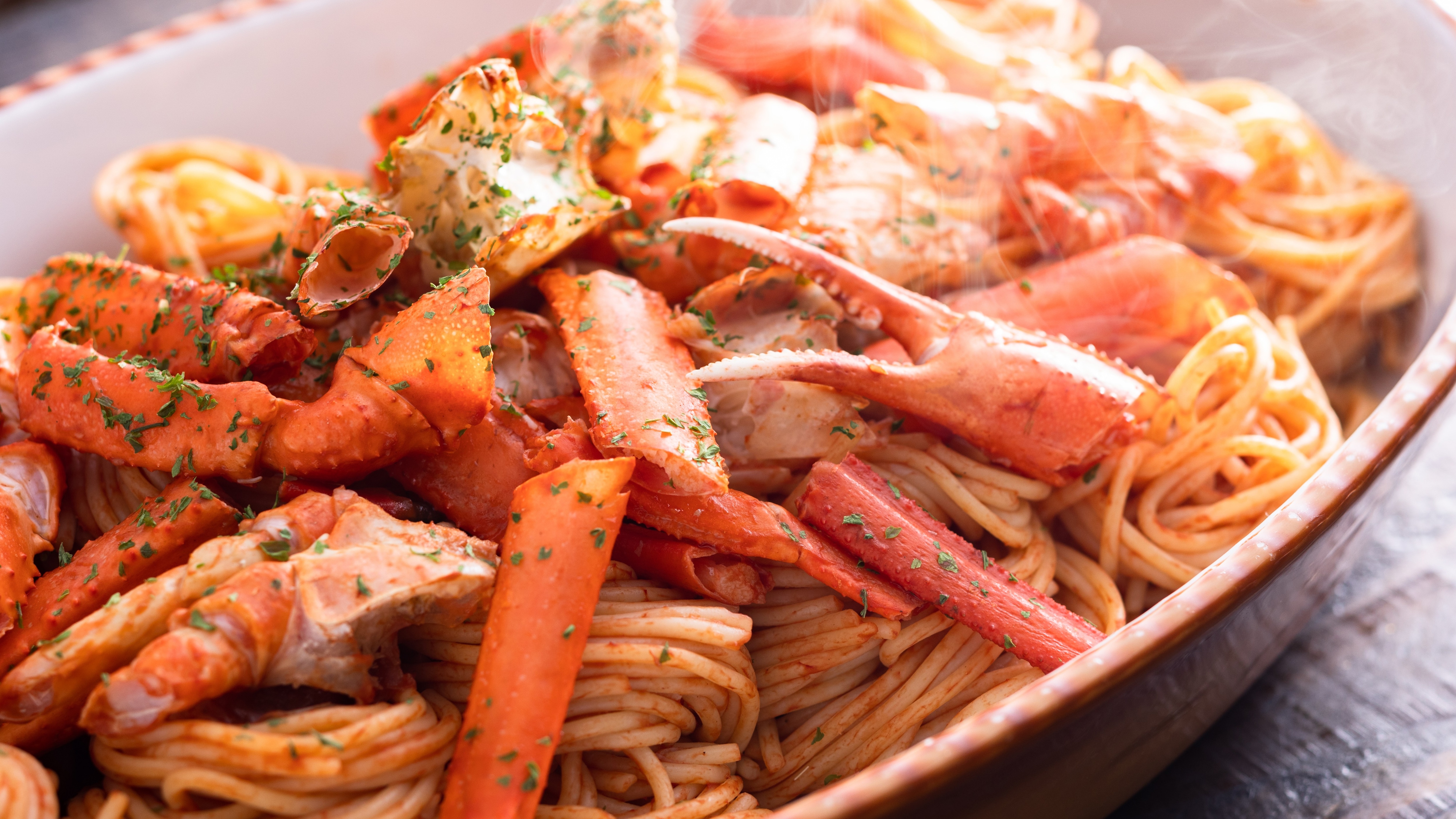 <Winter> Crab pasta with tomato sauce