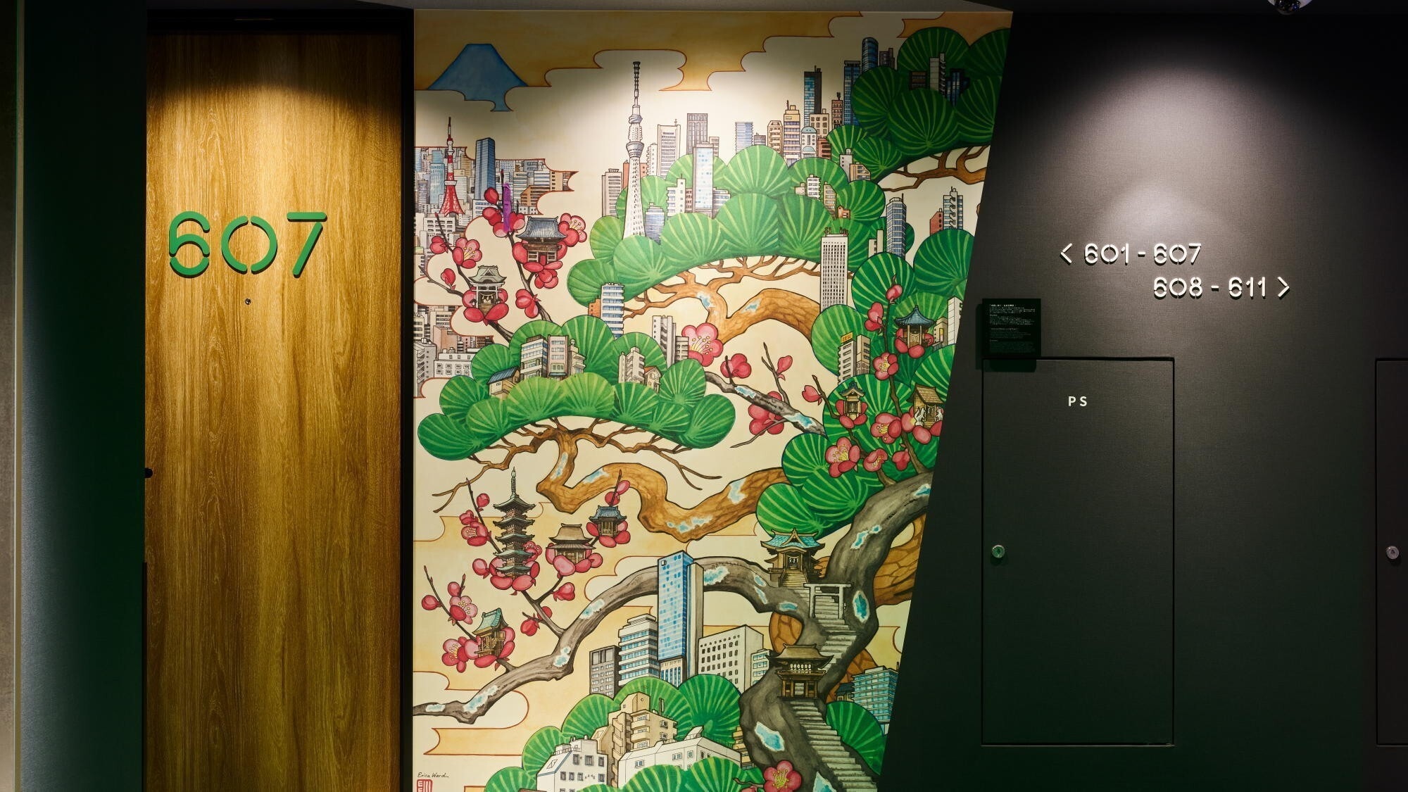 Artwork within the hotel | Guest room floor corridors