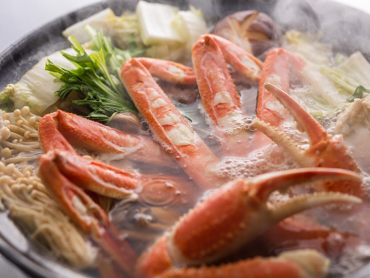 Example of crab suki served with our special soup stock