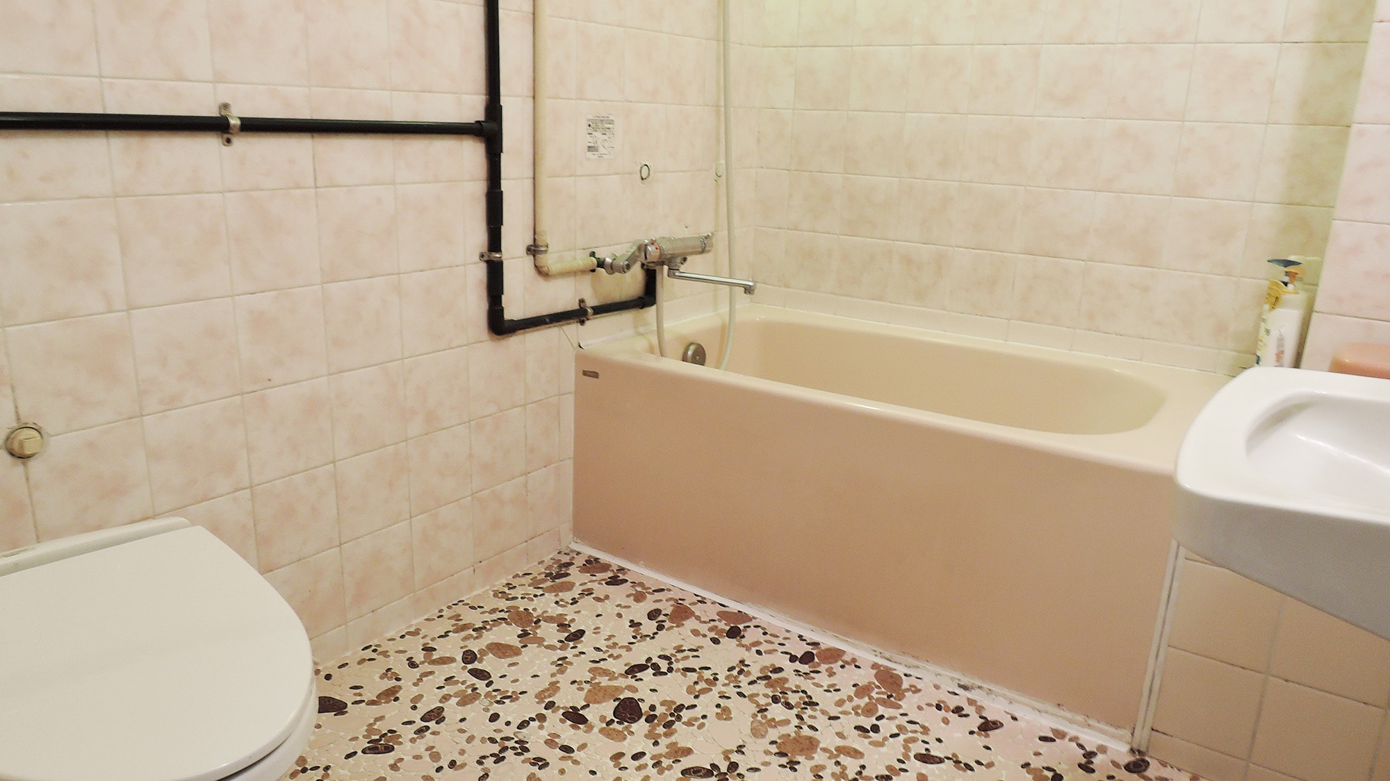* [Guest room unit bath] There are also two family baths in the building.