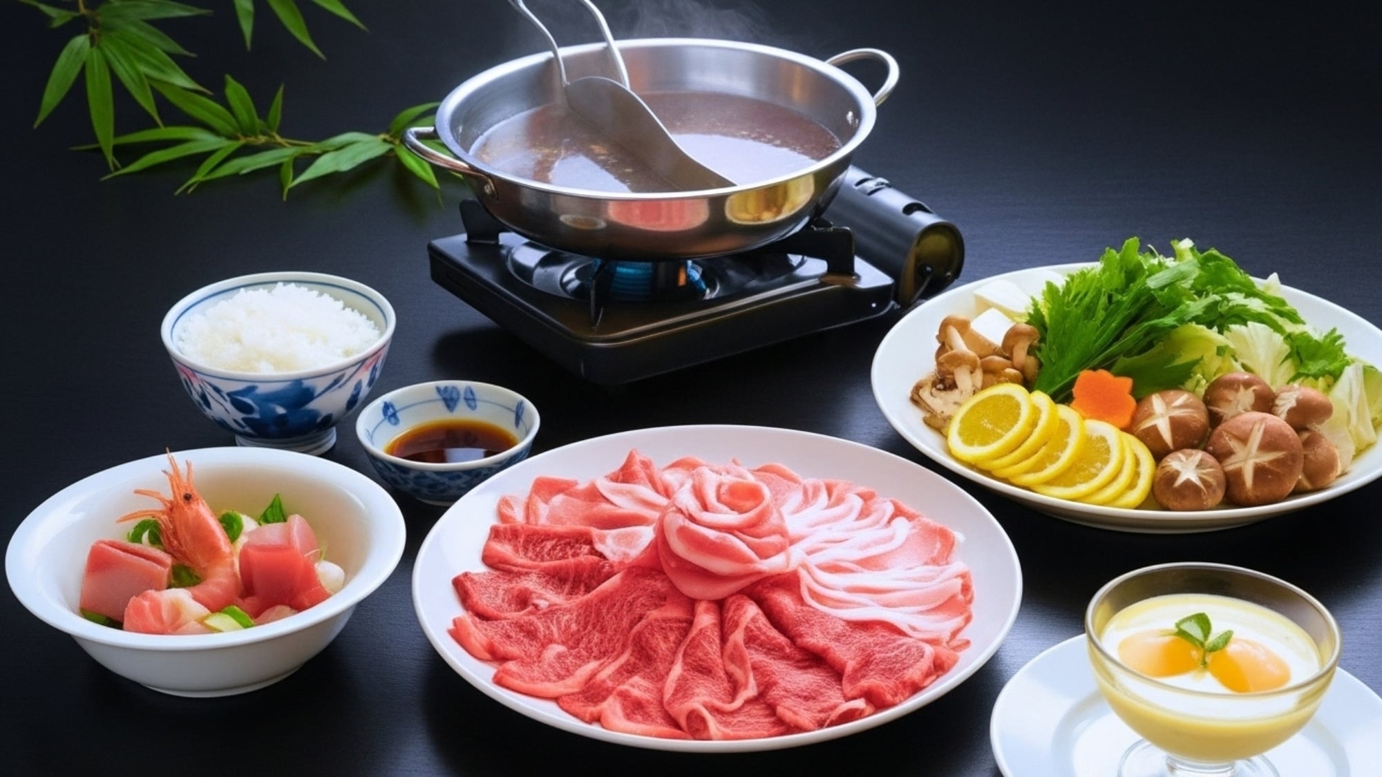 Yamagata beef and Yonezawa pork shabu-shabu (serves 4)