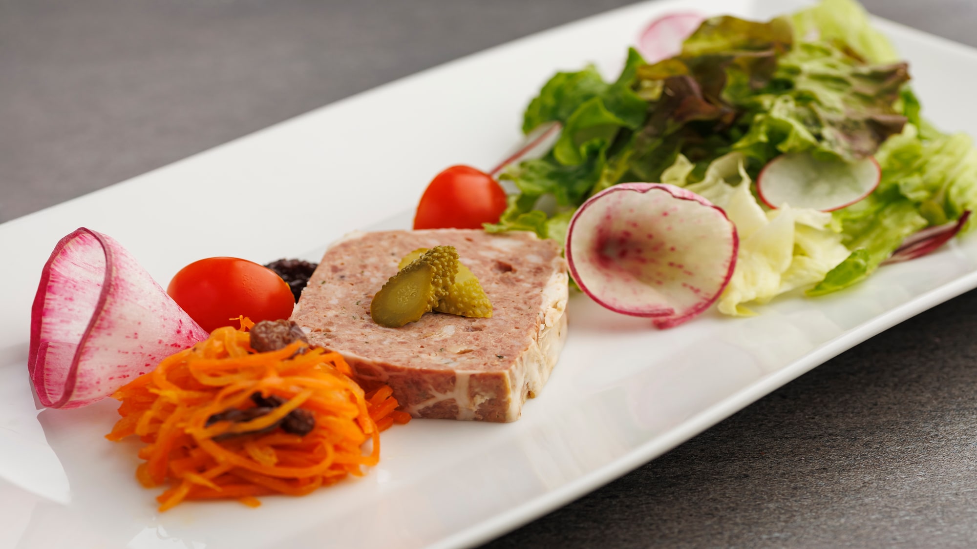 [French (Winter 2025)] Pate de campagne with highland vegetable salad and carrot rapée