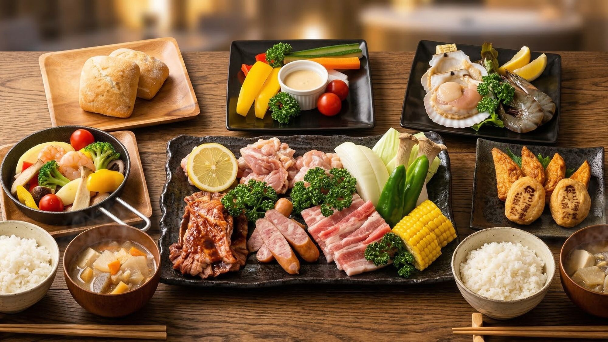 Hot spring inn glamping dinner