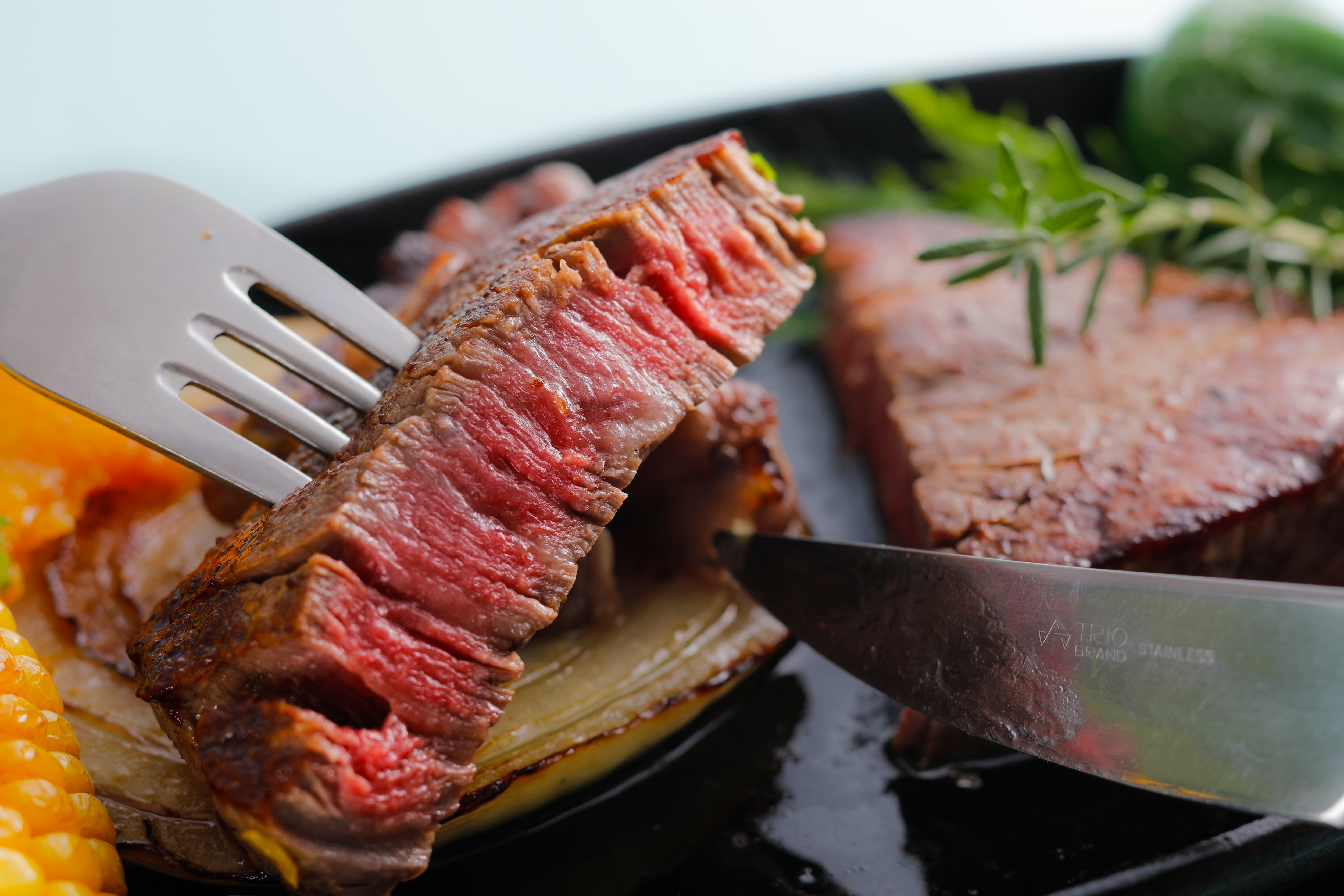 The marbled Awaji beef will be cooked to your desired doneness.
