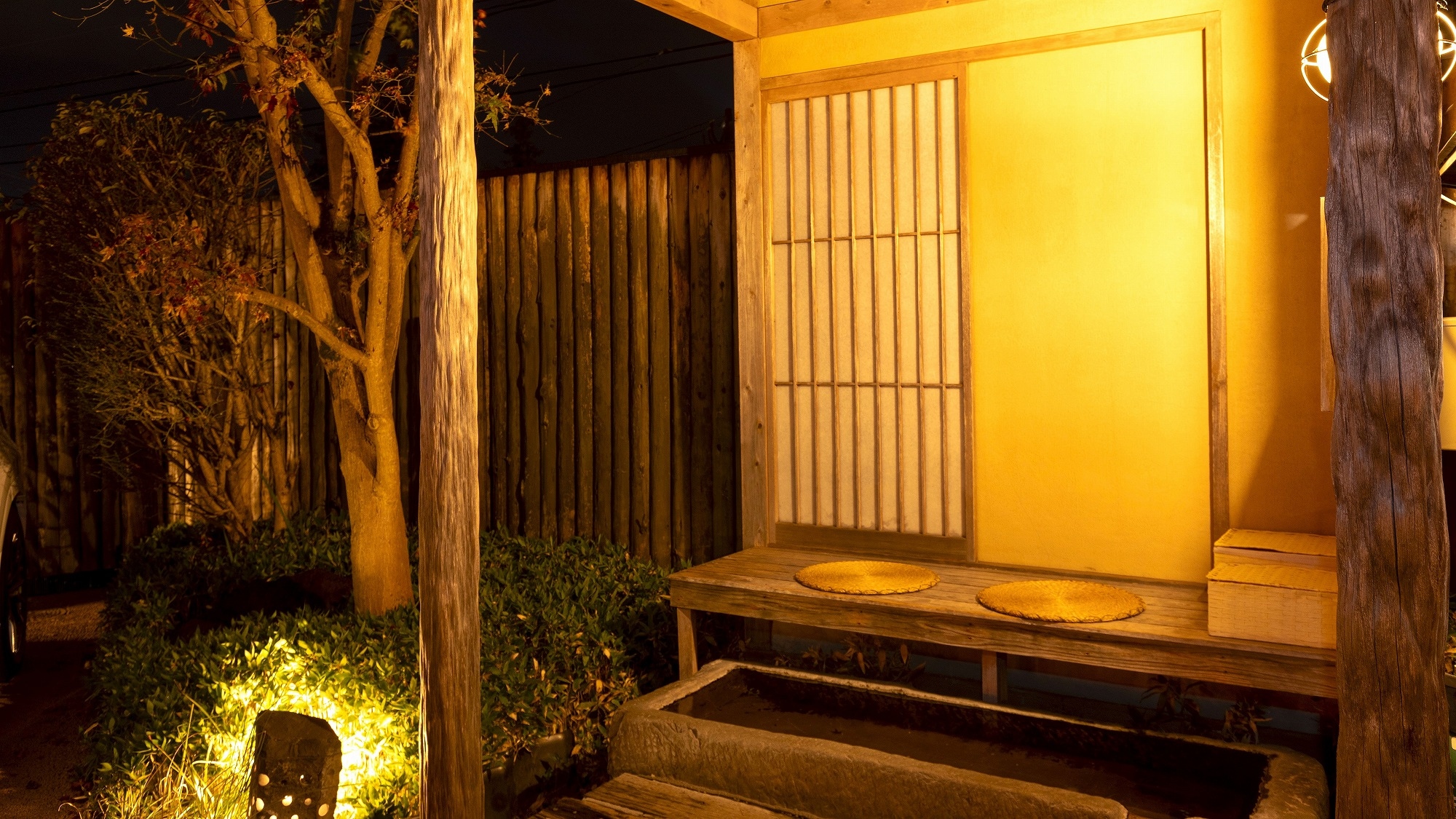 footbath at night