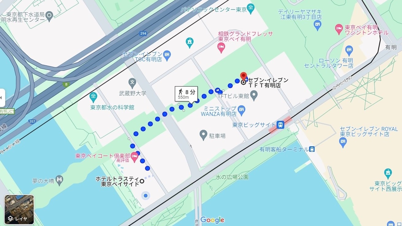 最寄りのコンビニまで徒歩8分。コンビニをご利用の方は先にお買い物を済ませてお越し頂くとスムーズです。