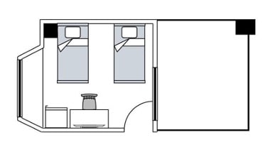Floor plan (twin room with balcony)