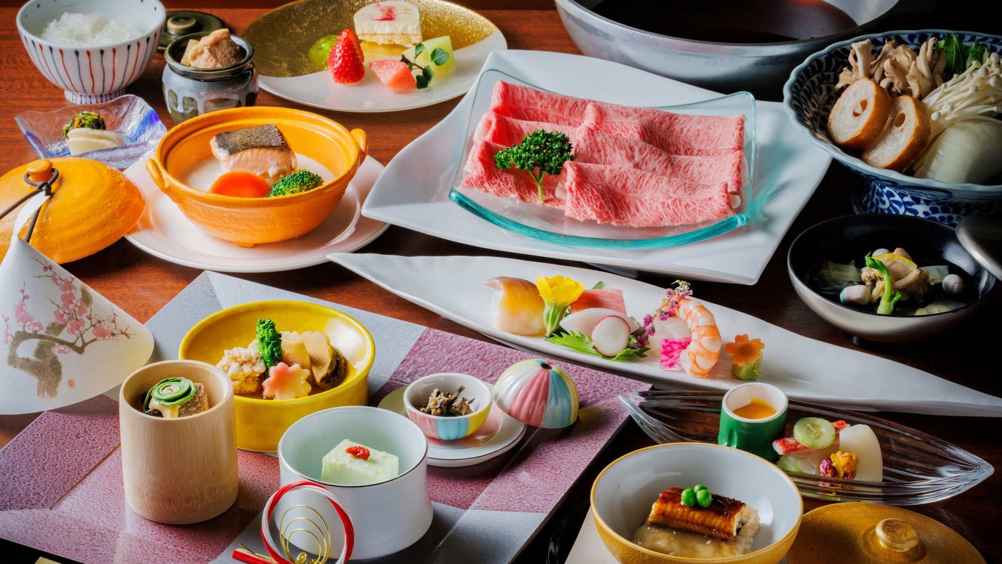 以山形牛壽喜燒為主的日式會席料理