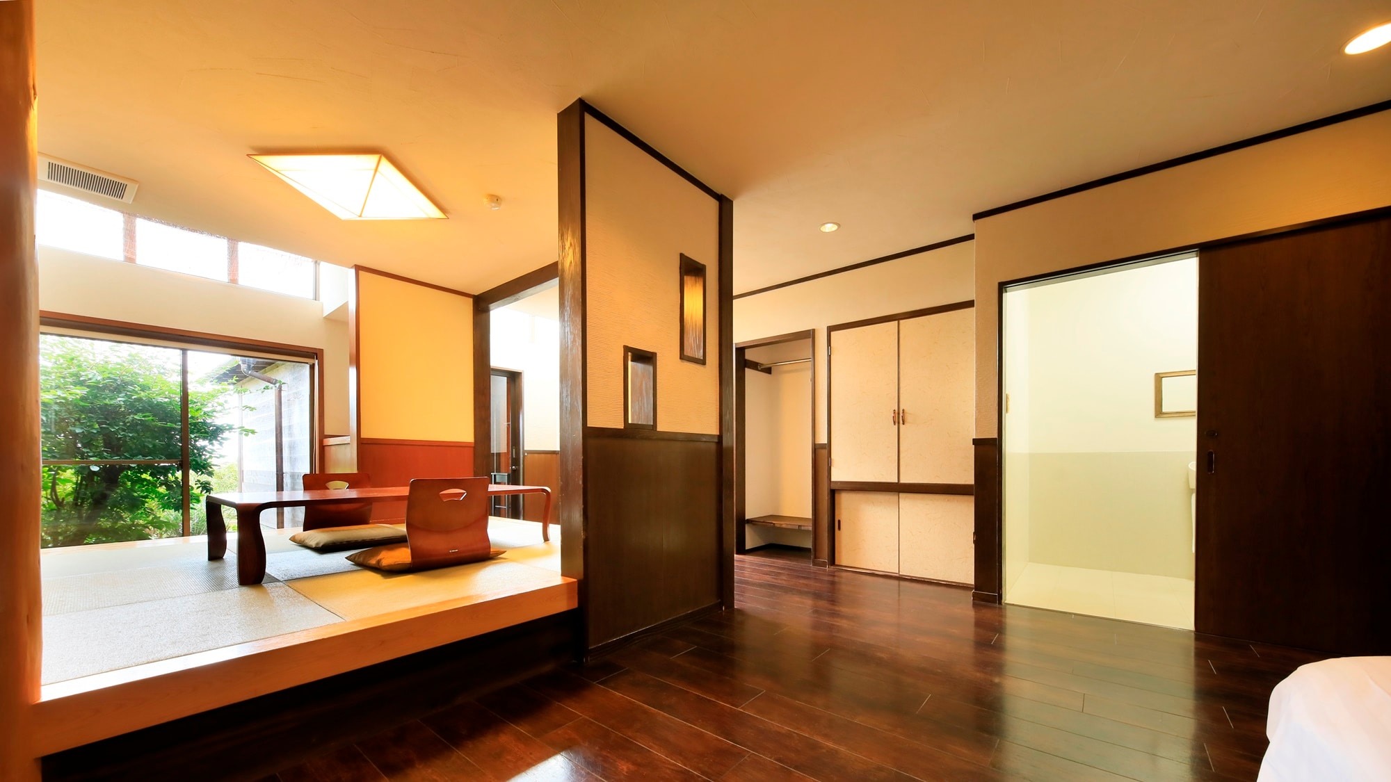 Guest room with open-air bath (B-2) | The room is spacious and wheelchair accessible.