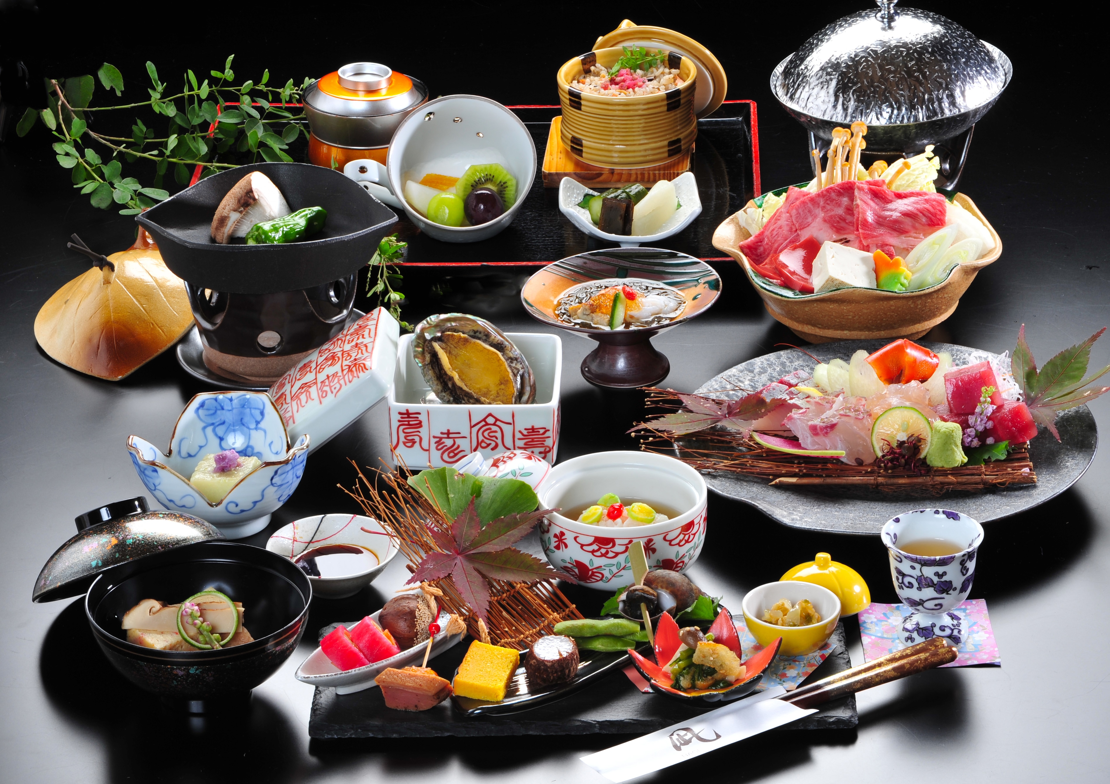An example of a Japanese banquet
