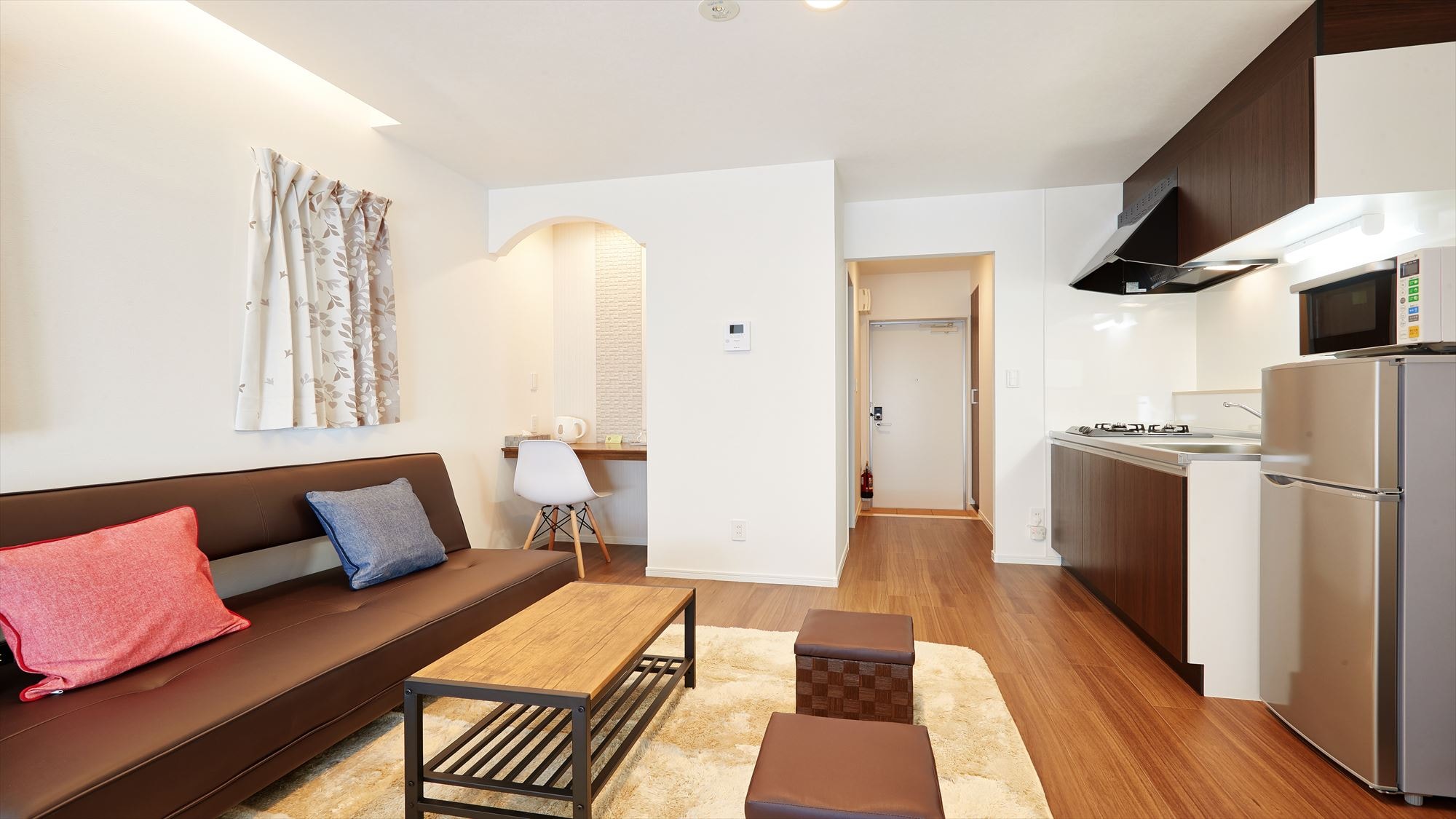 [Apartemen tipe twin/33 meter persegi/dengan mesin cuci dan pengering] Tata ruang terbuka. Dilengkapi sepenuhnya dengan fasilitas untuk memasak dan mencuci pakaian.