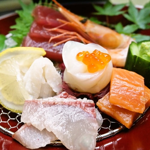 Directly delivered from the fishing port! Assortment of fresh, vibrant sashimi