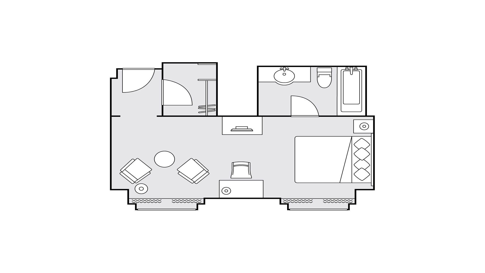 经典尊贵双人房 36 平方米 平面图