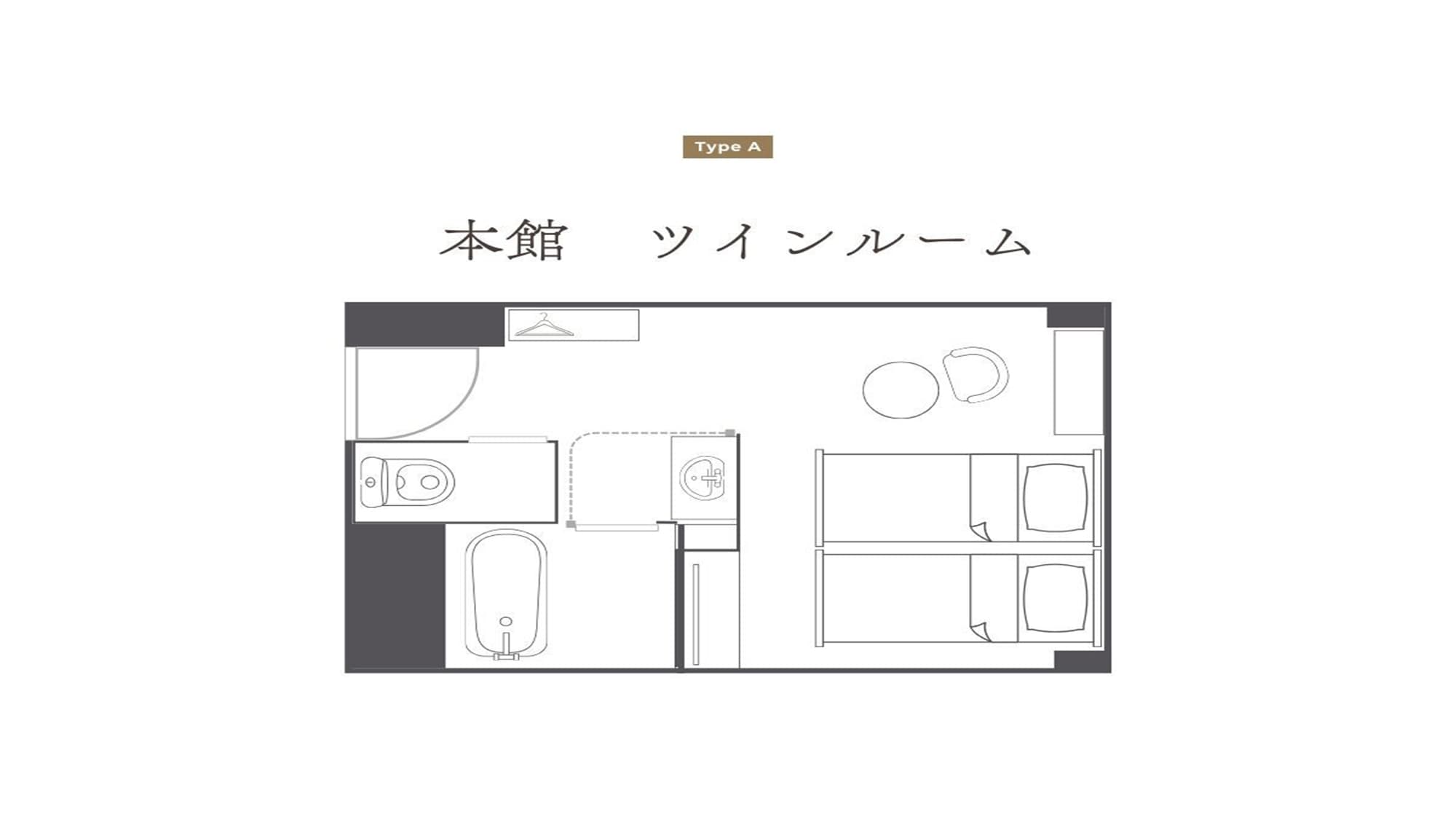 ห้องเตียงแฝดในอาคารหลัก