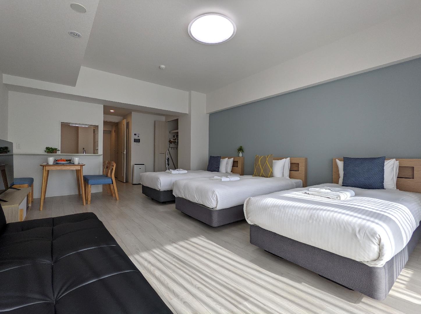 3 single beds, 1 sofa bed/43~46 sq.m.