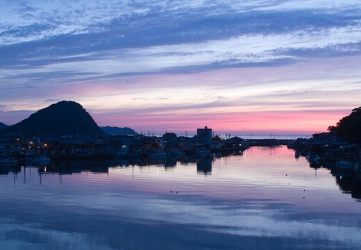 하기팔경 쓰루에의 저녁놀
