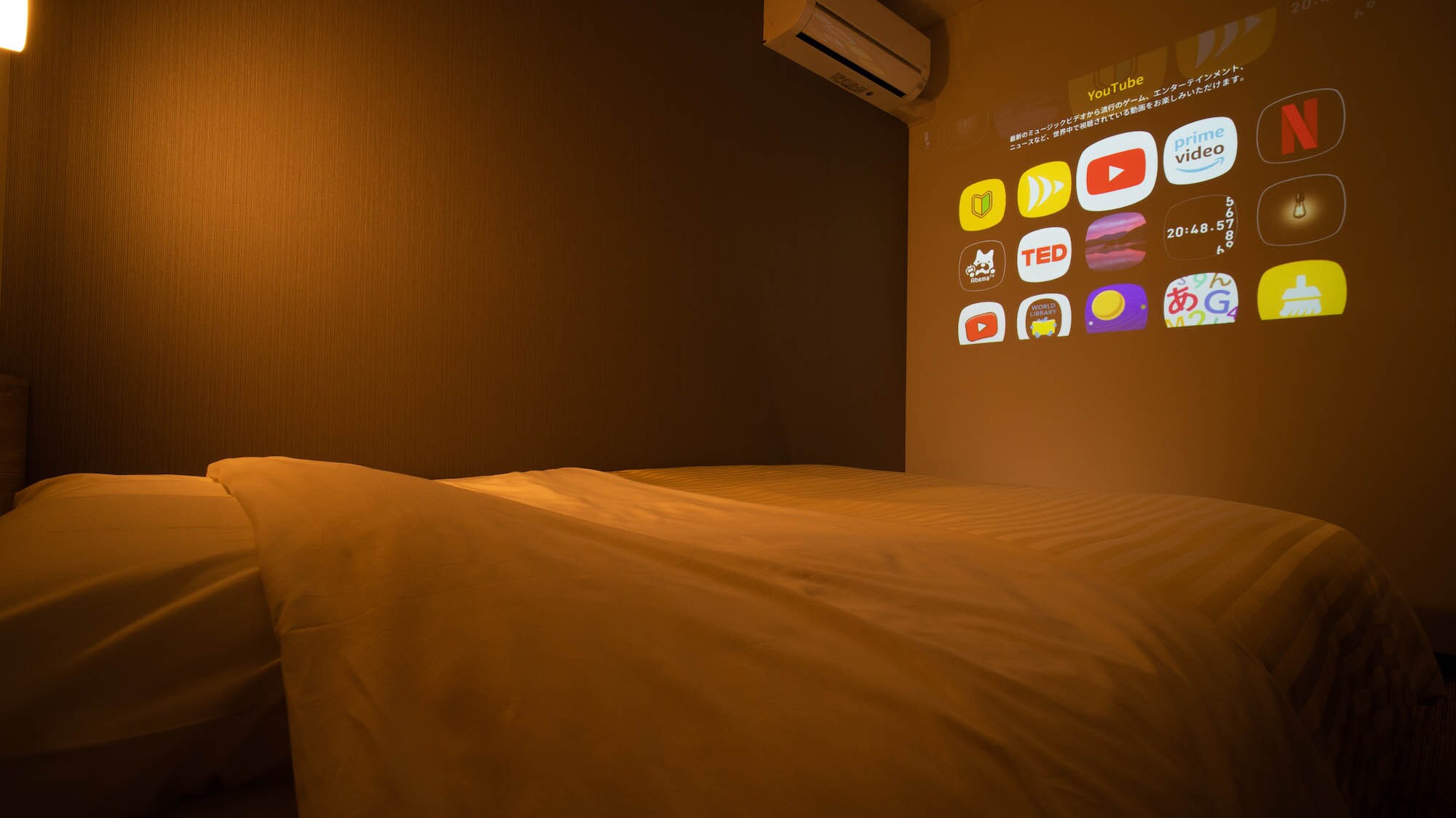 This is a room where you can watch a projector. *There is no TV.