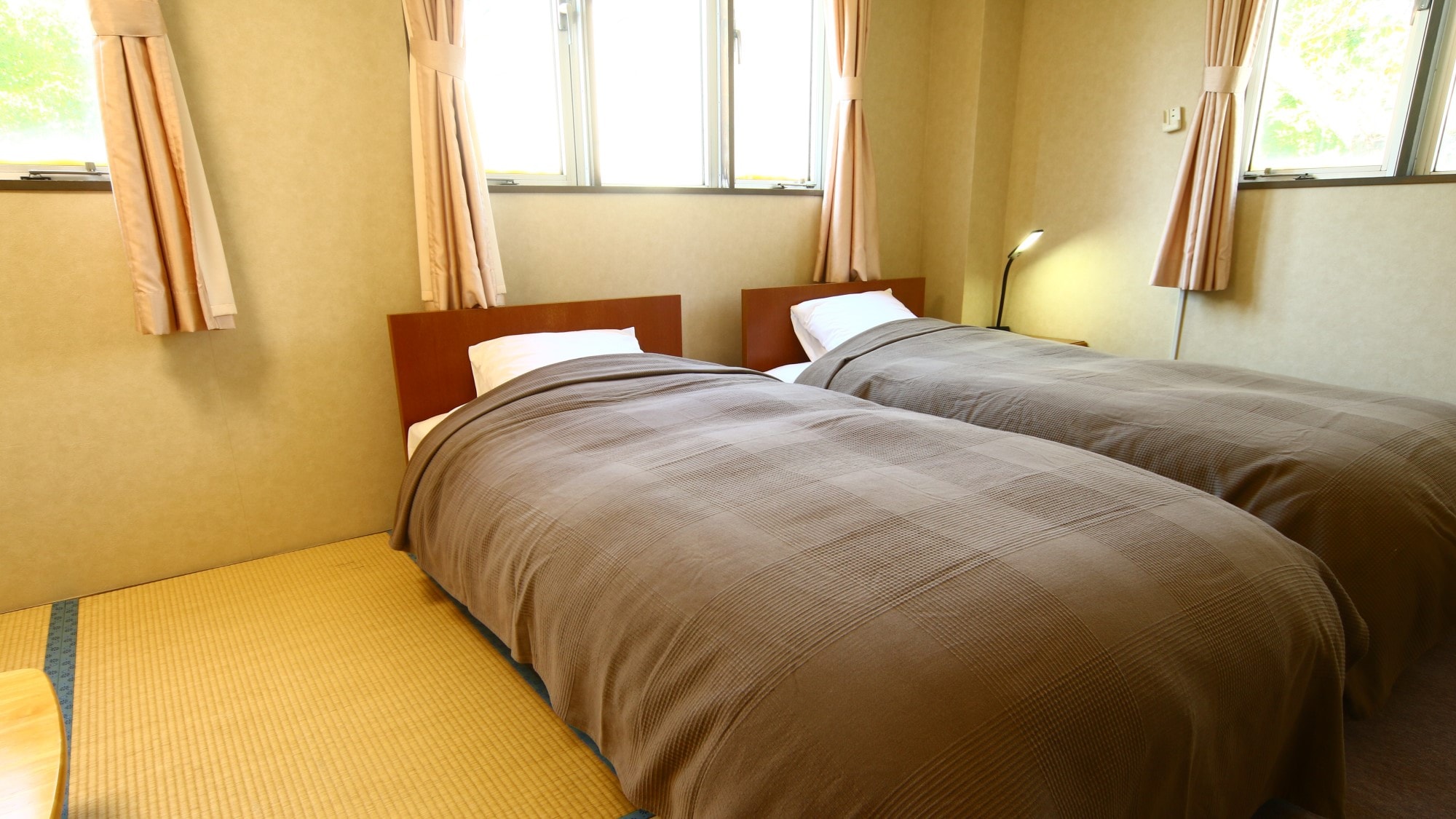 Japanese-Western style room (twin + tatami space) with unit bath