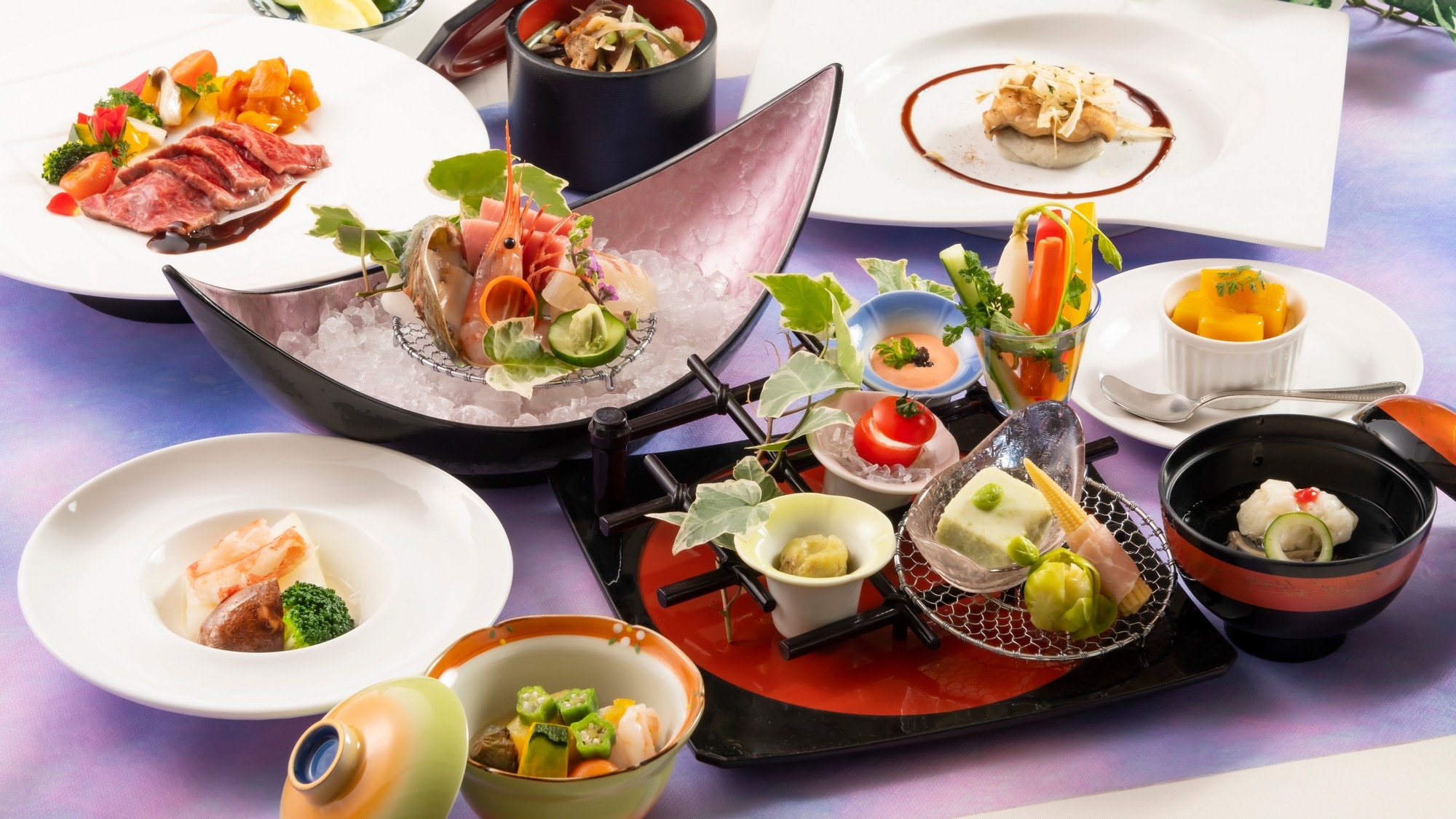 [Example of summer dishes] Japanese, Western and Chinese eclectic banquet dishes using plenty of Yamagata seasonal ingredients