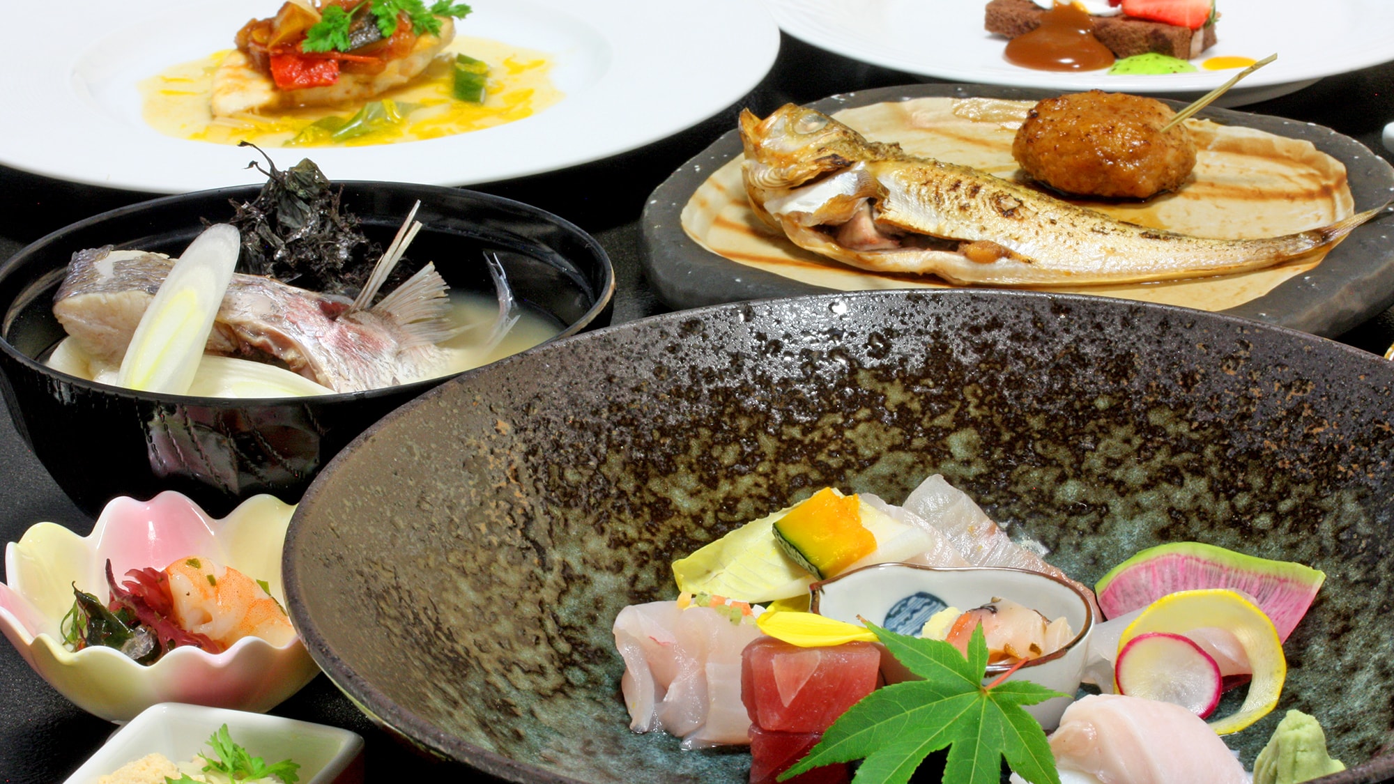 享受四季的日式套餐～男鹿名產「石烤料理」＆炭烤【標準】