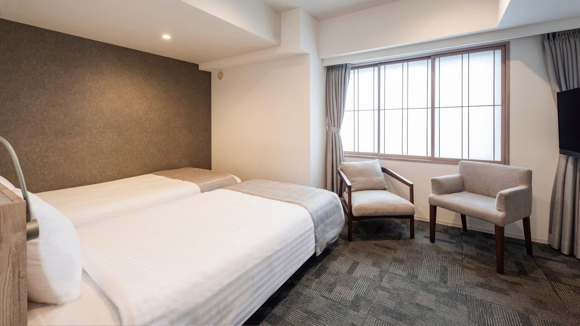 [Standard Twin] Two people can each use a spacious bed.