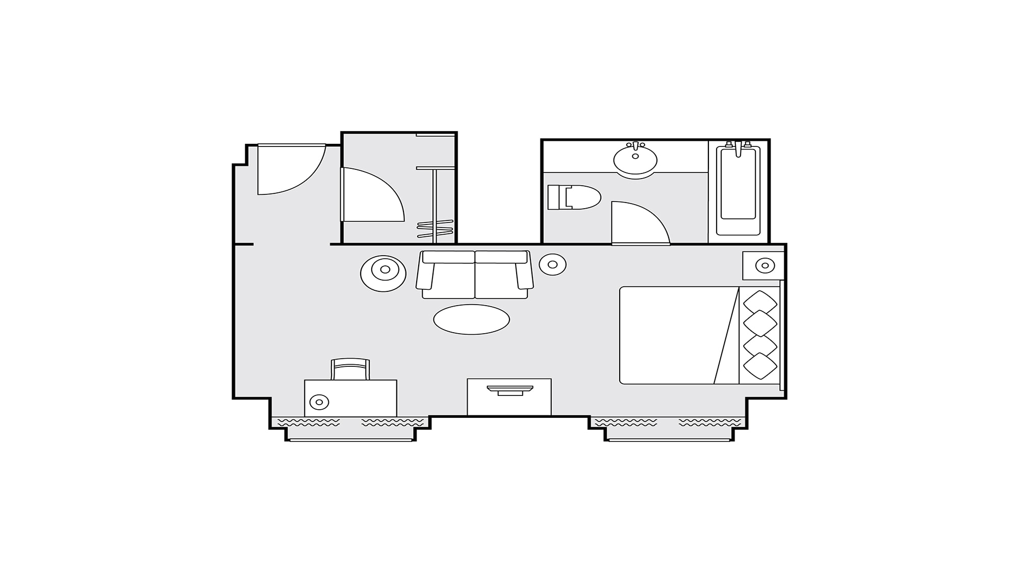 Deluxe Double 36 square meters Floor plan