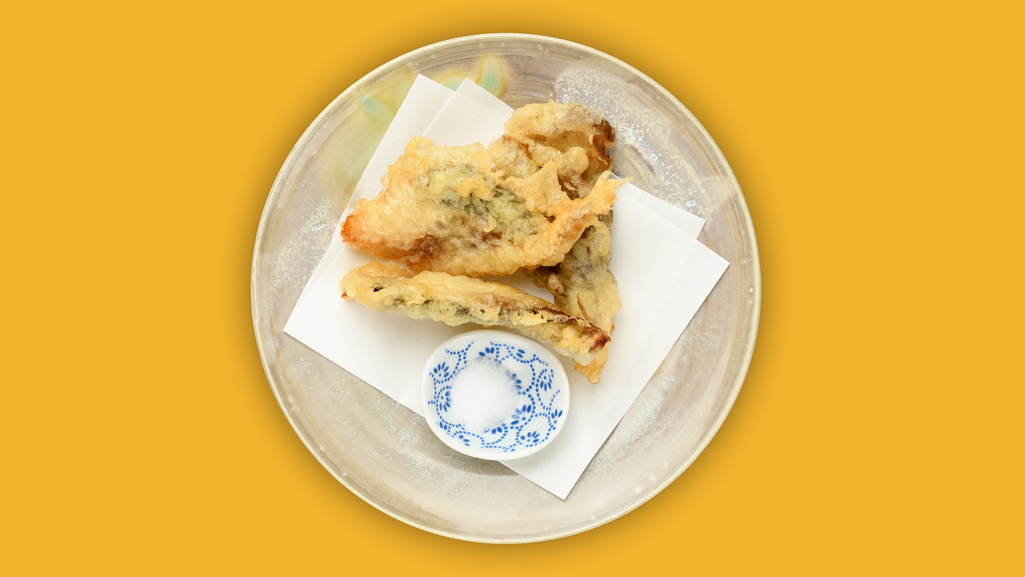 Mushroom and herring tempura Fukushima meal
