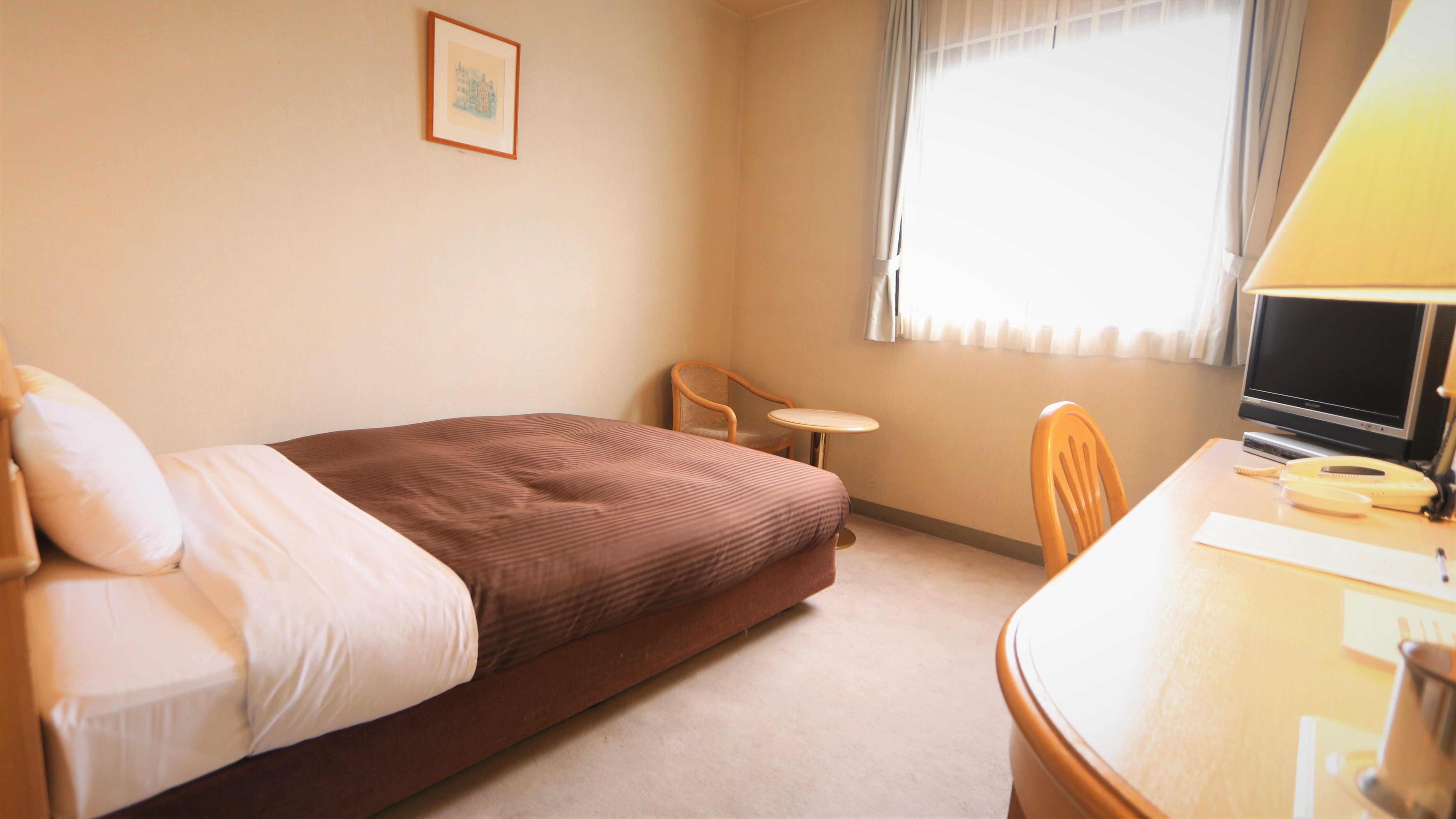 Kamar single, ukuran tempat tidur 135 cm, ukuran kamar 18 m2, pembersih udara yang dilembabkan