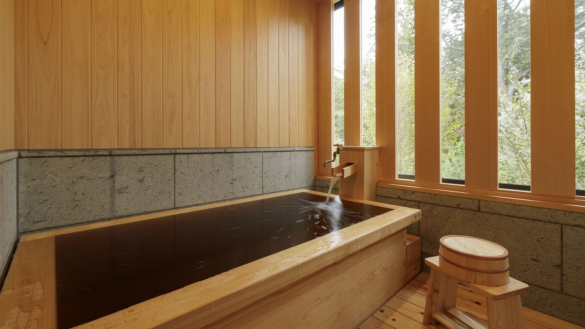 [With cypress bath and terrace] Relaxing Japanese-style room & twin room / A modern Japanese-style room designed for spaciousness and comfort.