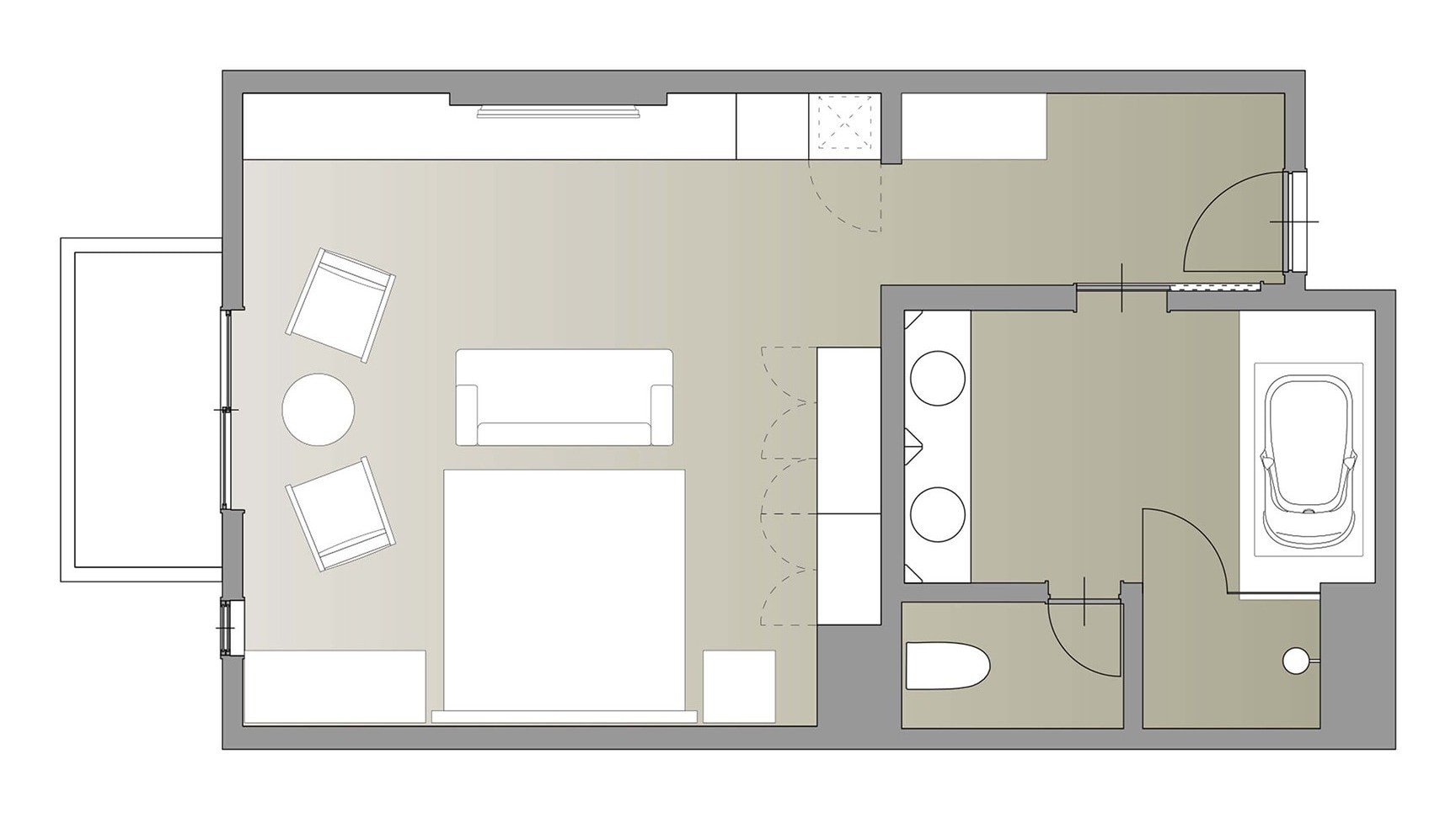 Deluxe Double/48.2㎡/A spacious double room where you can relax
