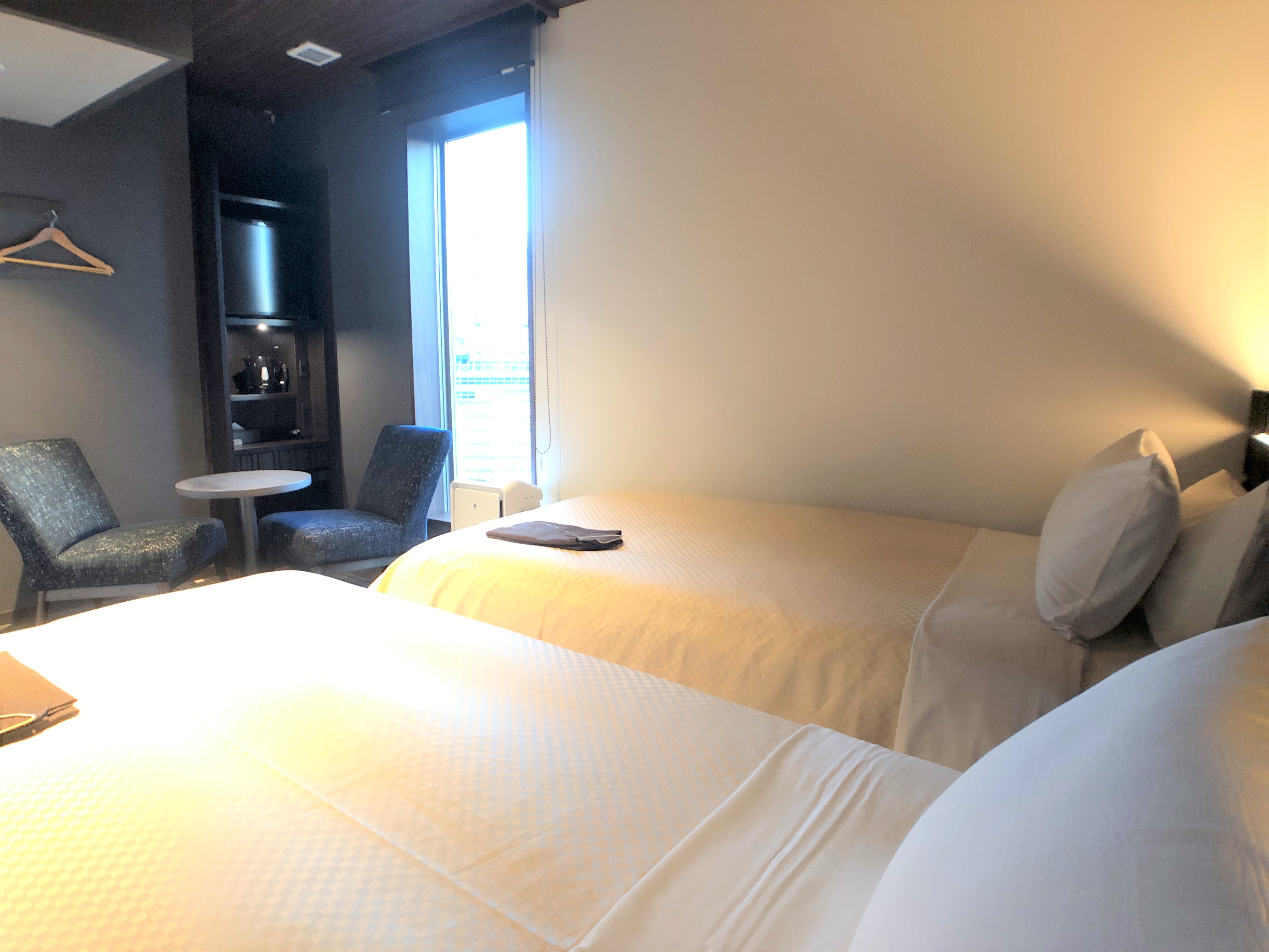 這是豪華雙床房。