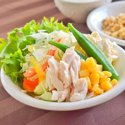 "Fresh salad presentation example" A healthy dish made with carefully selected fresh vegetables ♪