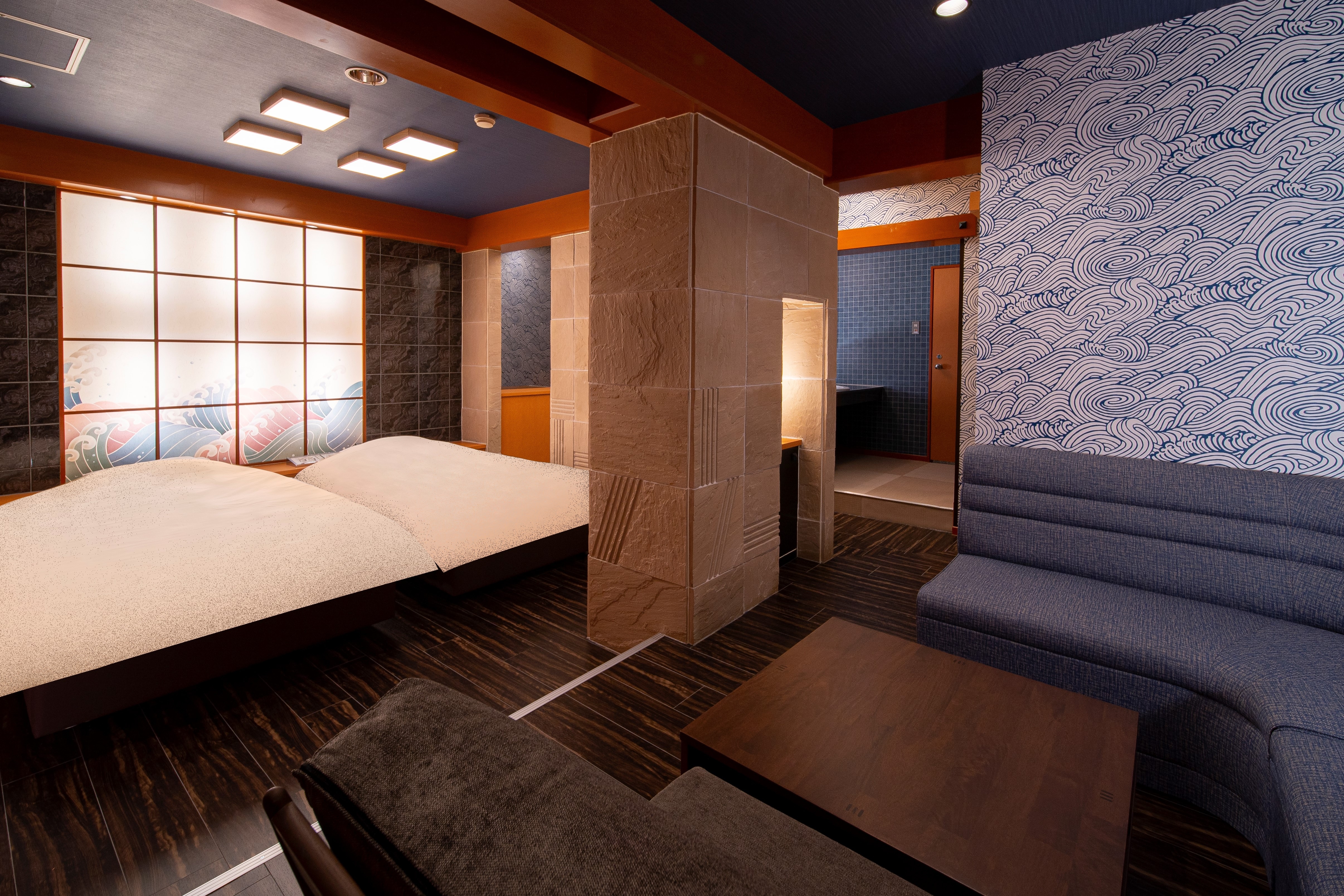 [Dilarang Merokok] Kamar Desainer Twin ★Lebar tempat tidur 120cm x 2