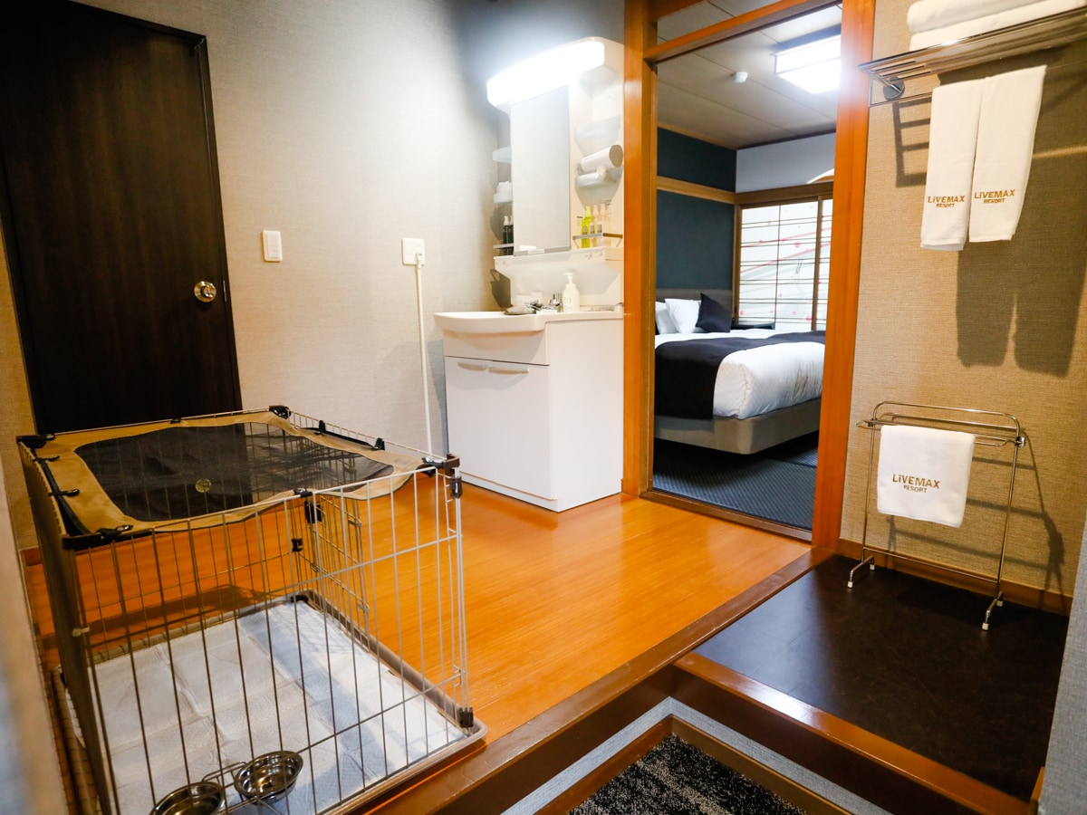 [Kamar ramah anjing, kamar bergaya Jepang modern] 35 meter persegi, pemandian terbuka cemara
