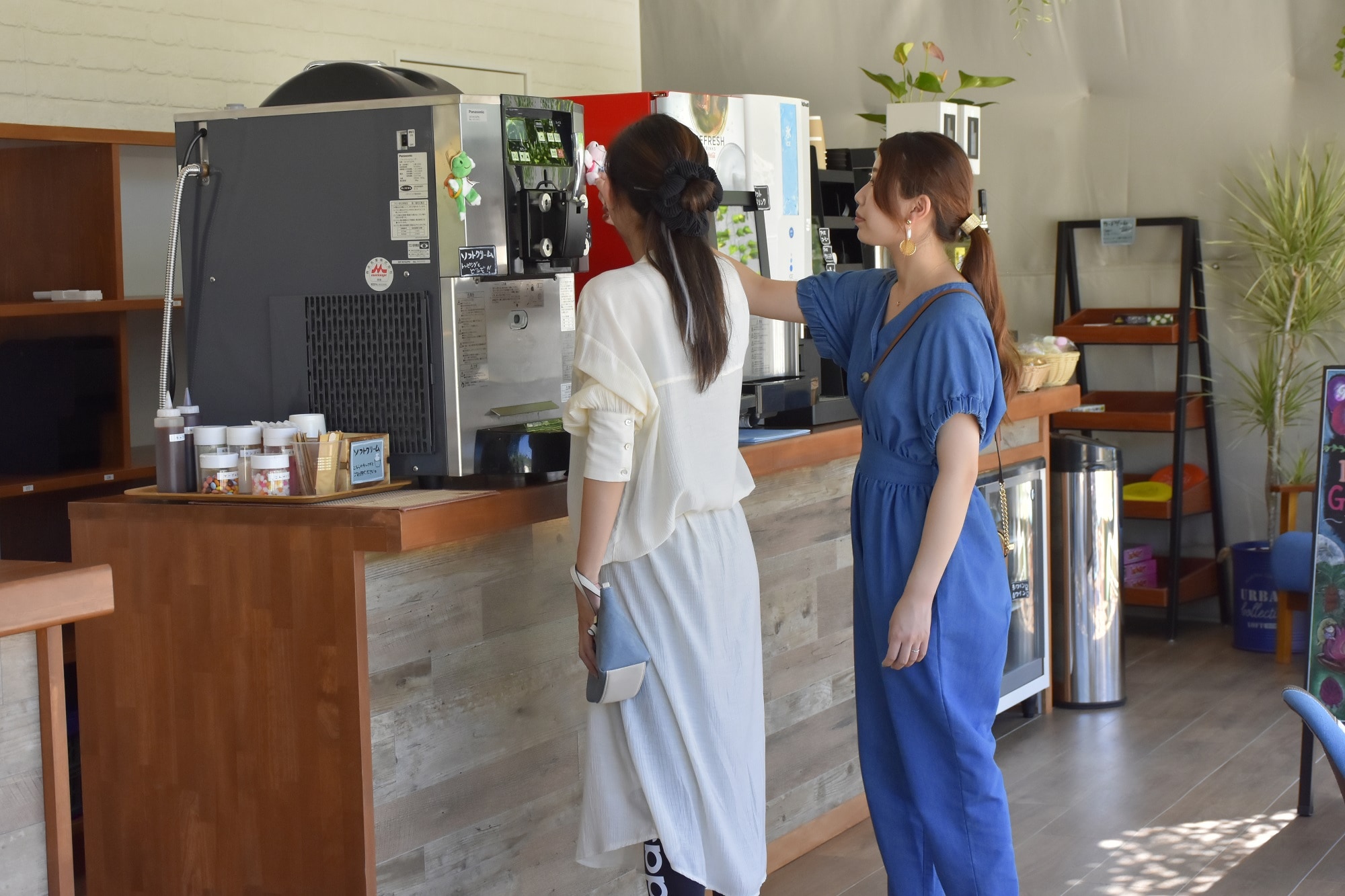 The popular free drinks are available in the front tent.