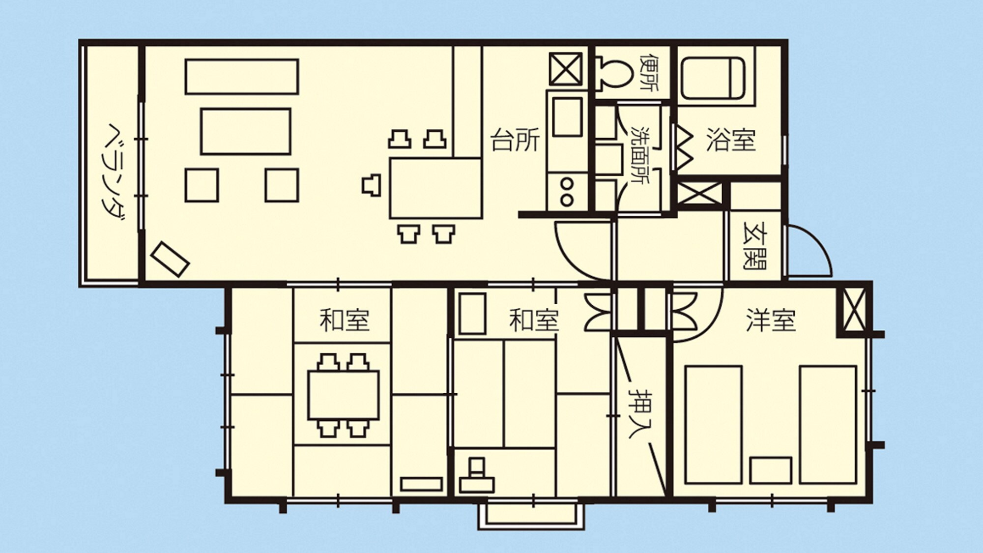 14. Bố trí của tất cả các phòng nghỉ như sau.