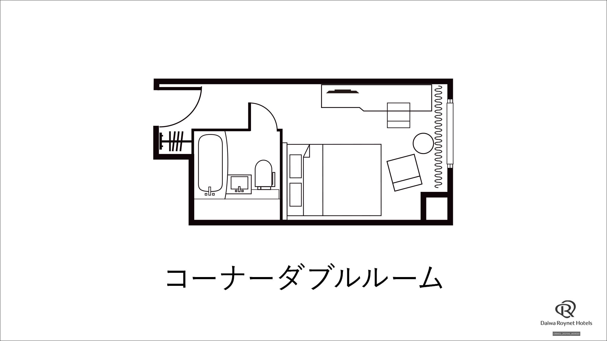 [Corner double room] Floor plan