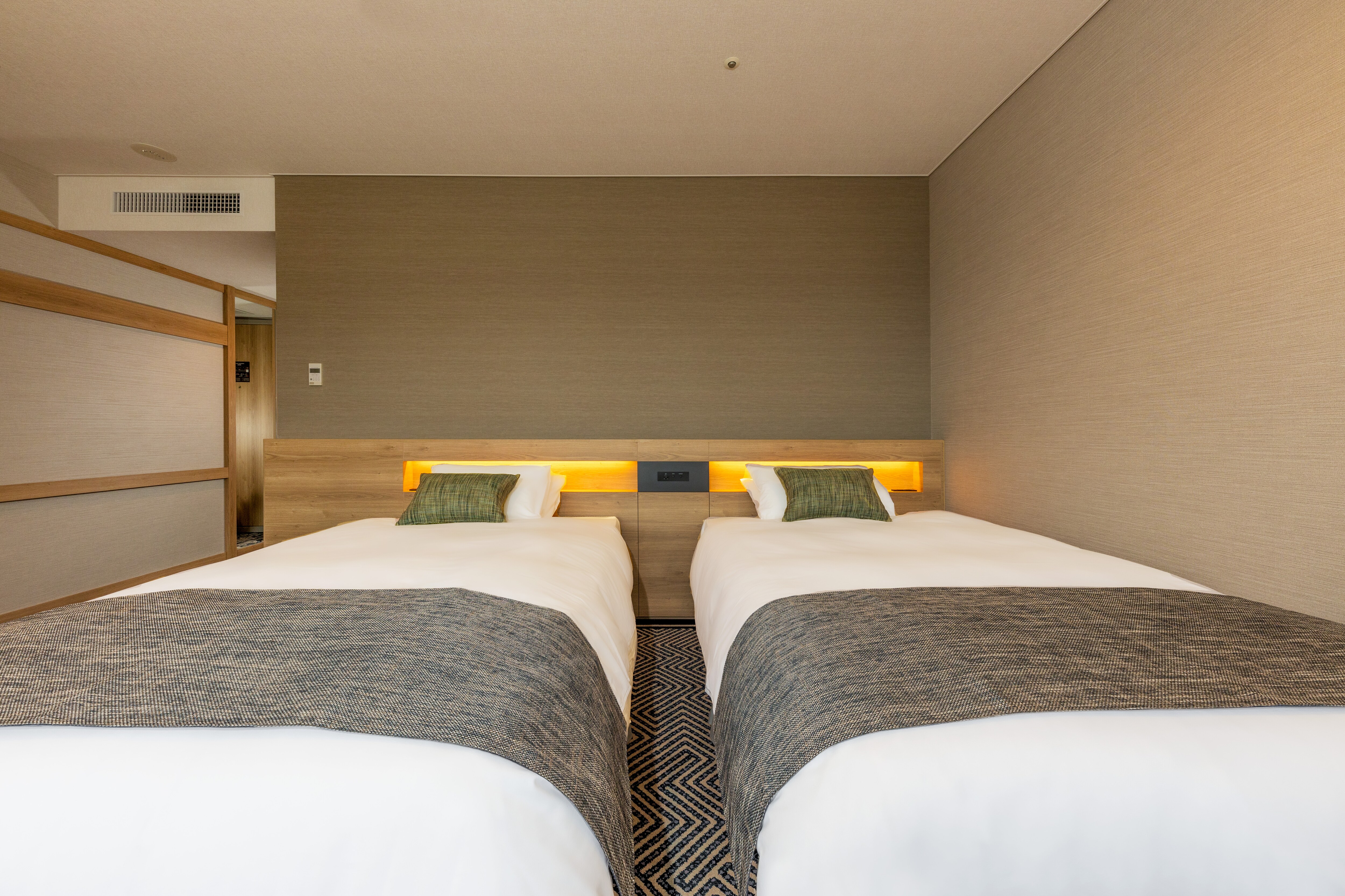 This is a picture of the deluxe twin room.