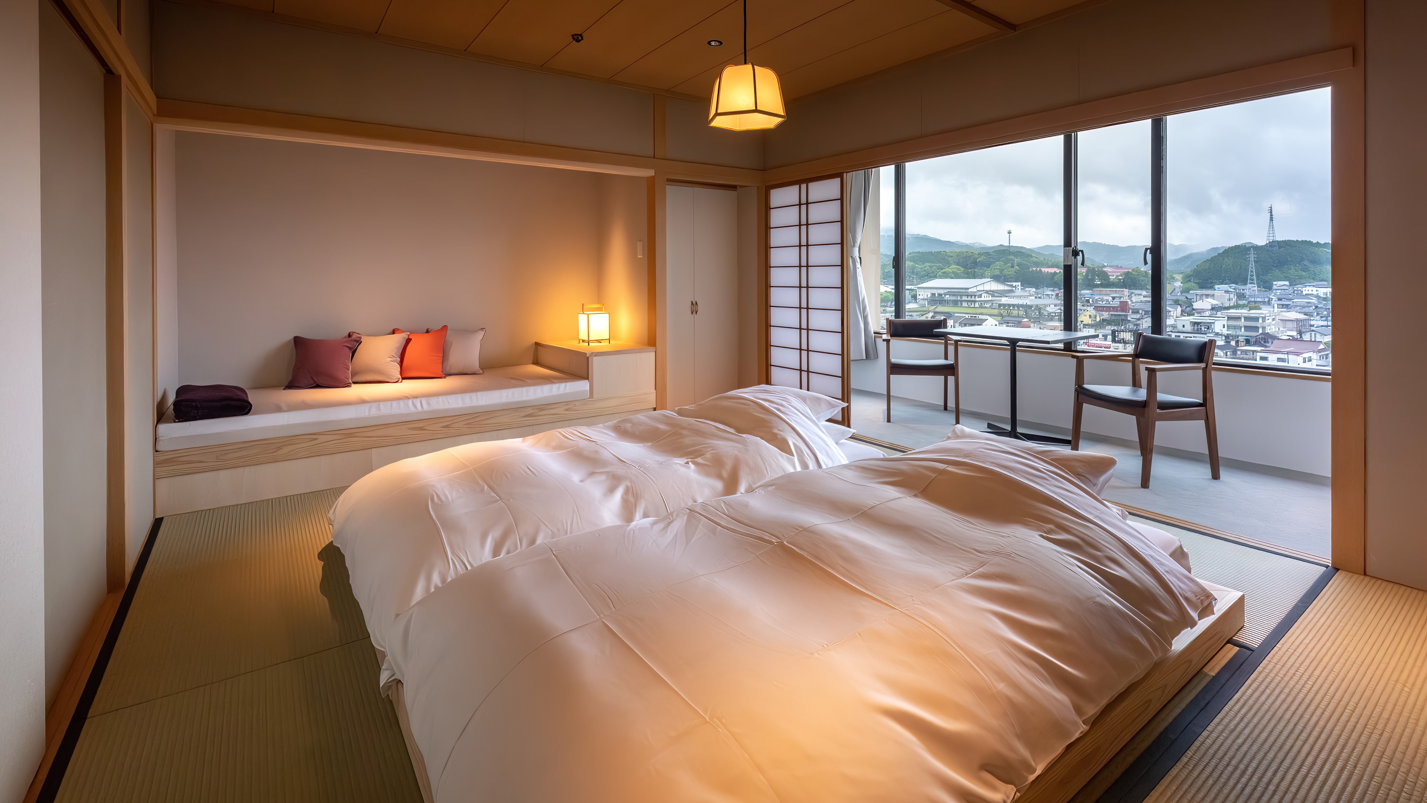 A Japanese-style twin room with a sense of spaciousness